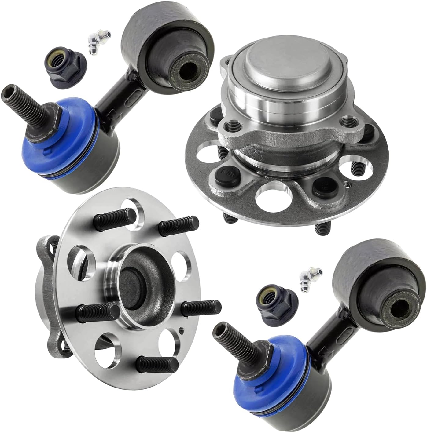 4pc Rear Wheel Hub and Bearings Sway Bar Links Suspension Kit