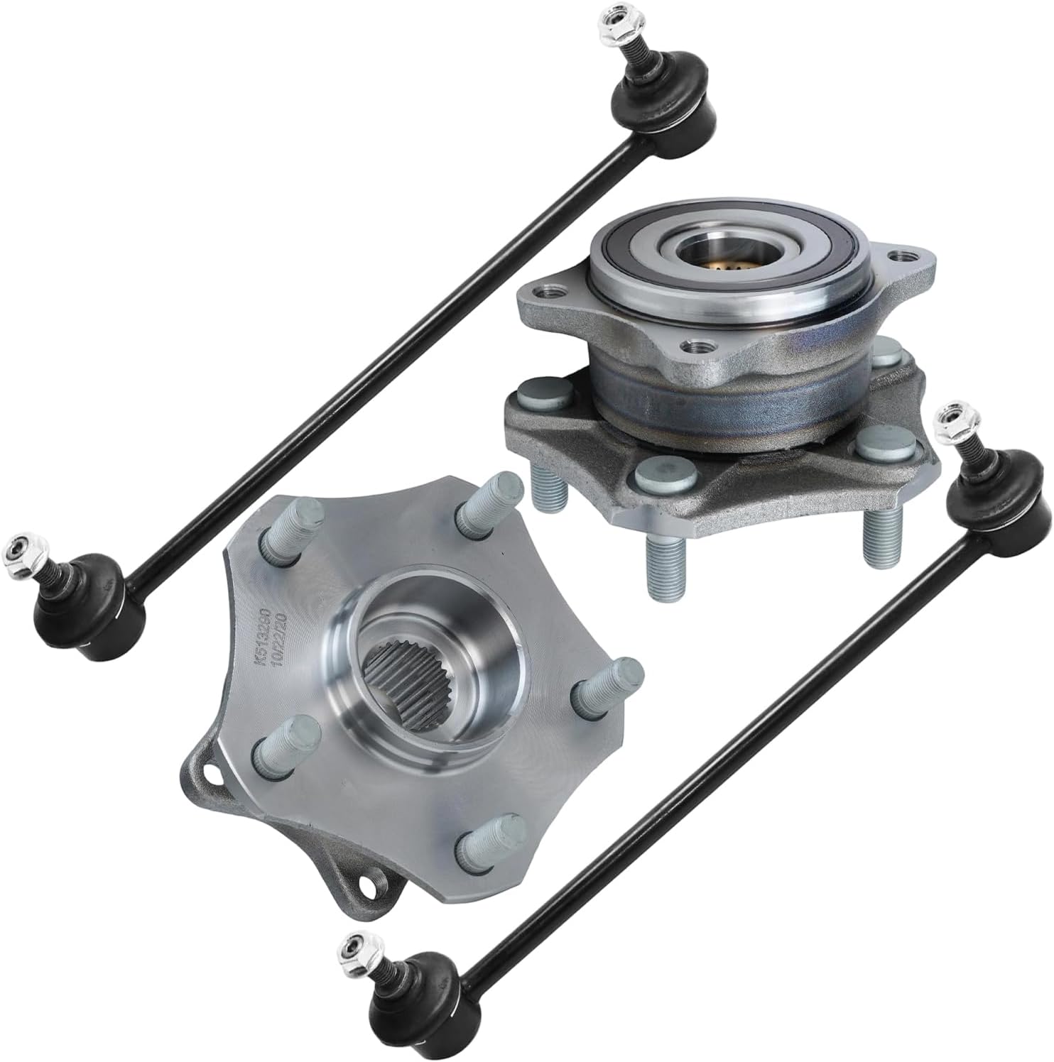 4pc Front Wheel Hub and Bearings Sway Bar Links Suspension Kit