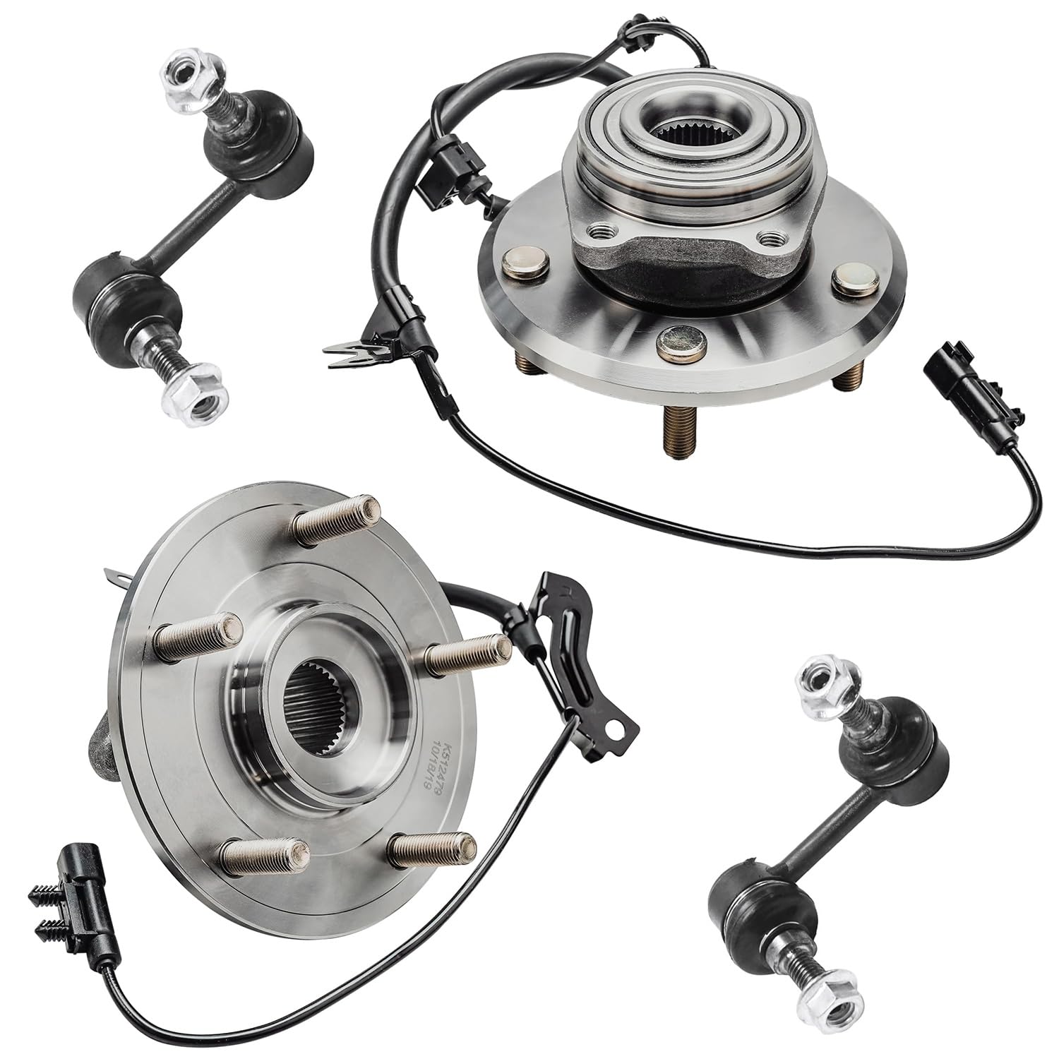 4pc Rear Wheel Hub and Bearings Sway Bar Links Suspension Kit