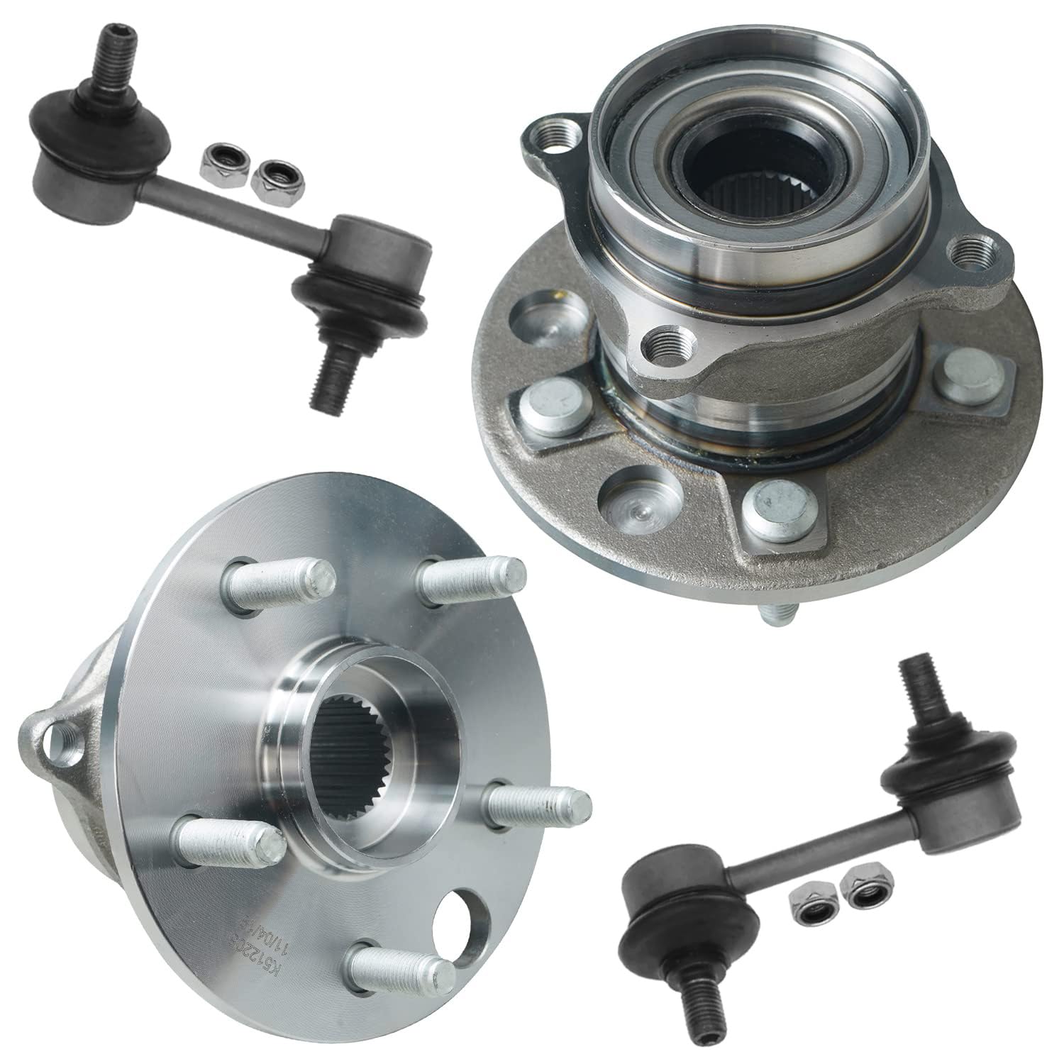 4pc Rear Wheel Hub and Bearings Sway Bar Links Suspension Kit