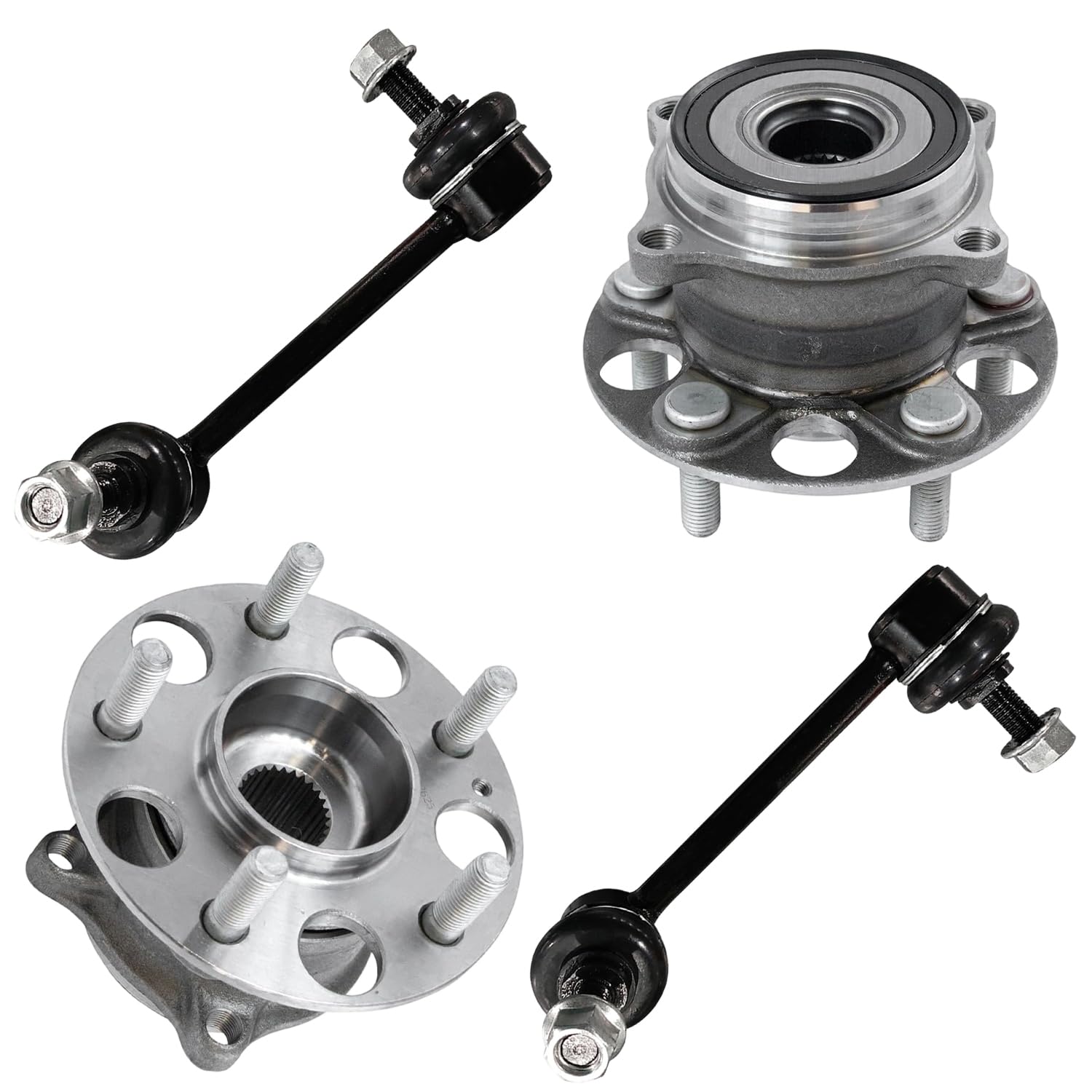 4pc Rear Wheel Hub and Bearings Sway Bar Links Suspension Kit