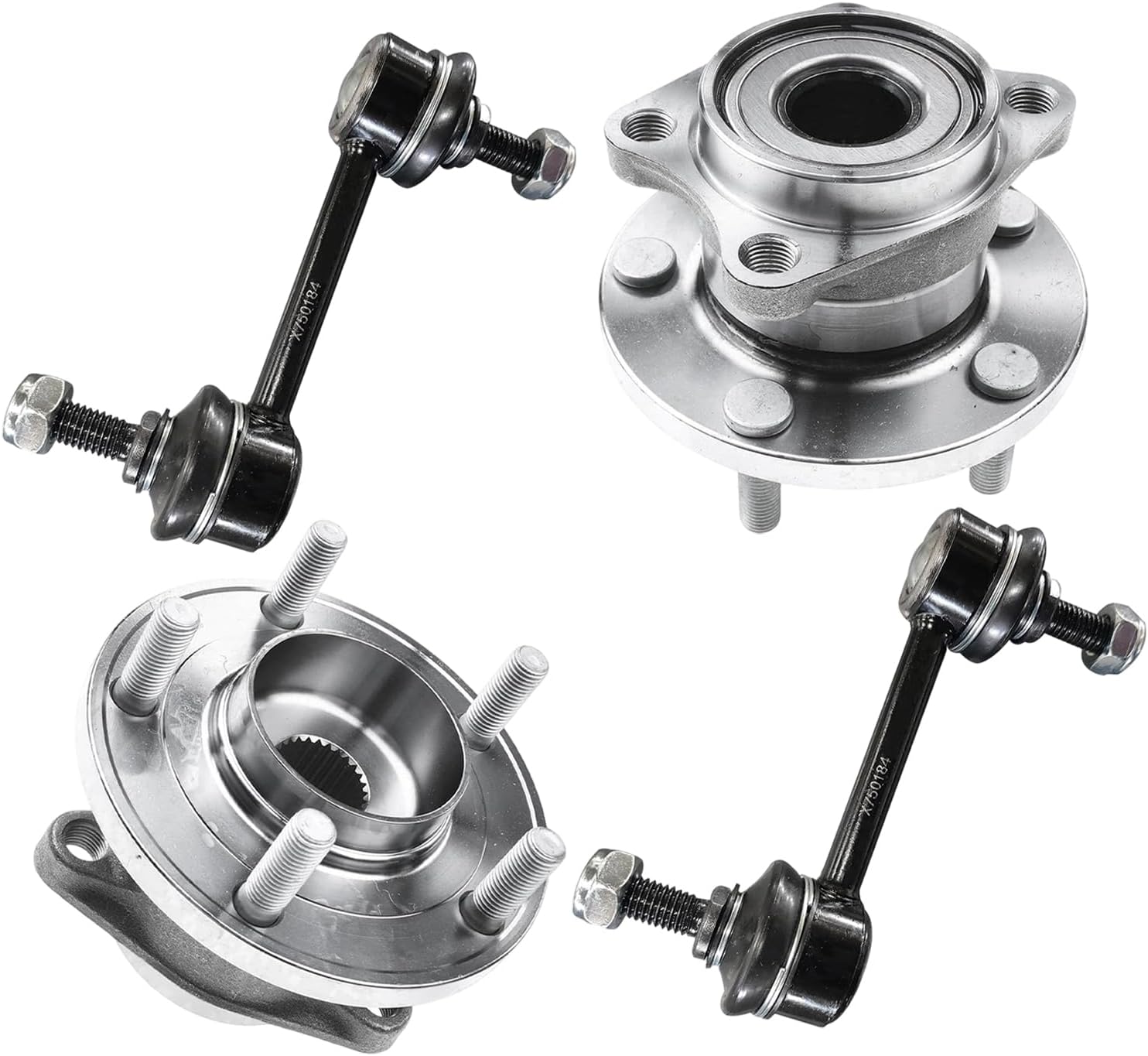 4pc Rear Wheel Hub and Bearings Sway Bar Links Suspension Kit