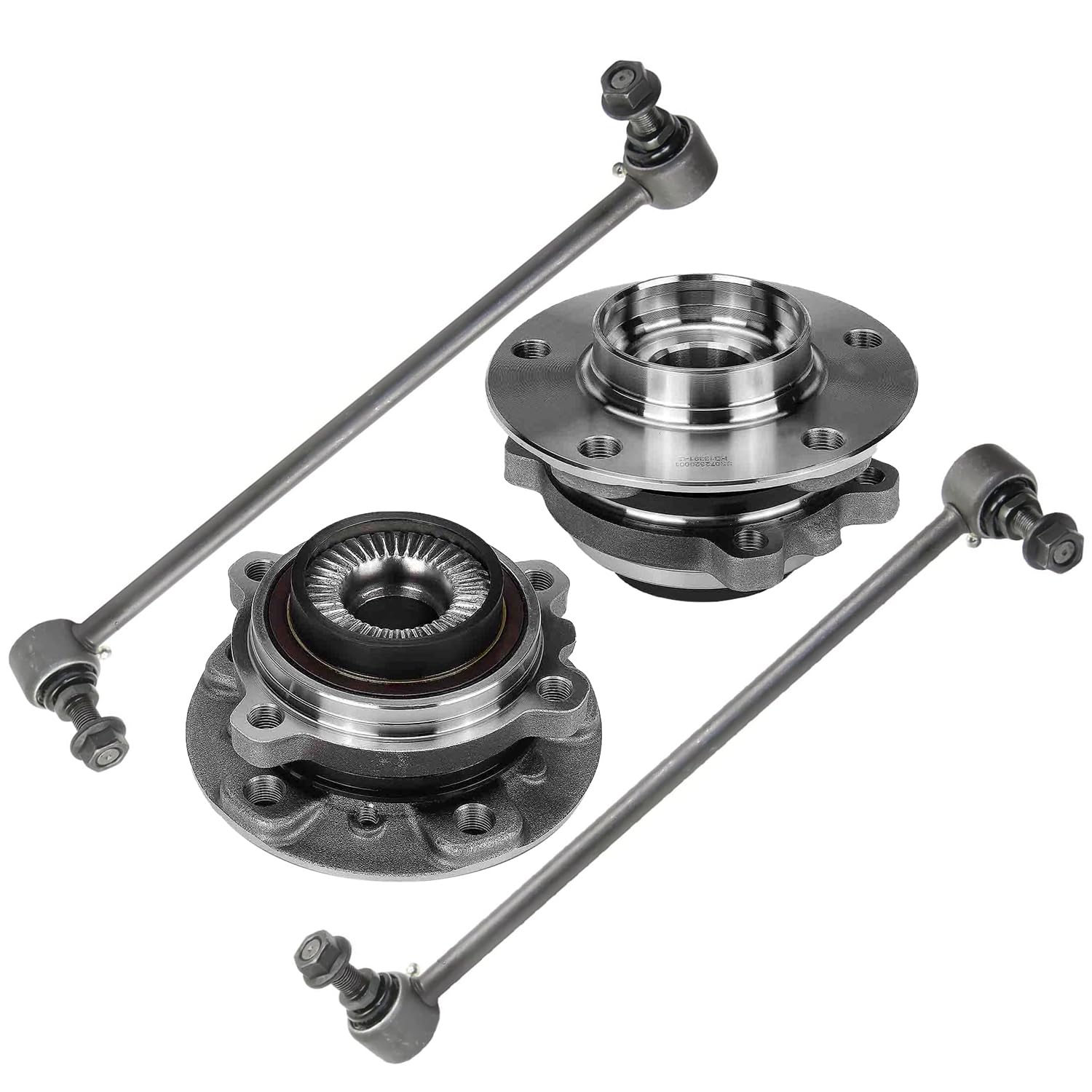 4pc Front Wheel Hub and Bearings Sway Bar Links Suspension Kit