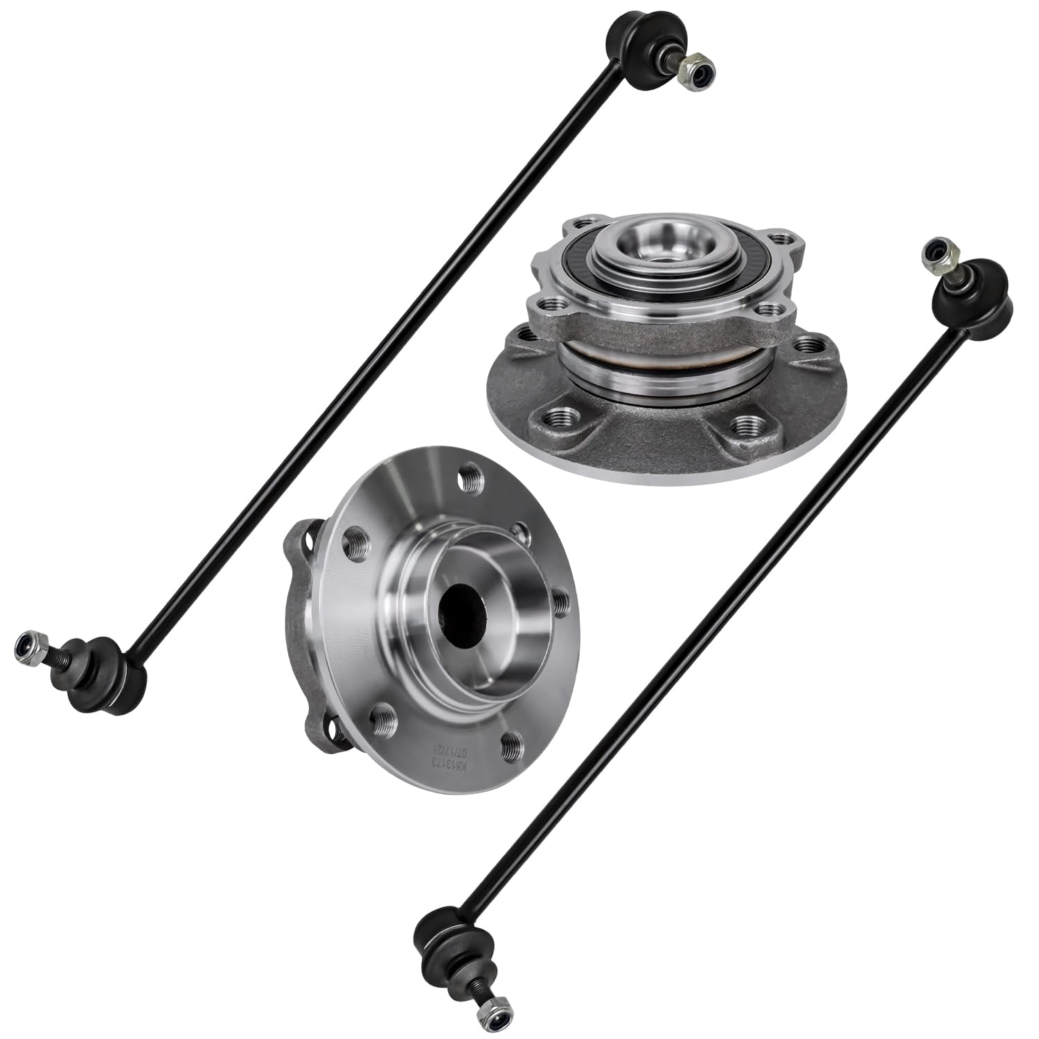 4pc Front Wheel Hub and Bearings Sway Bar Links Suspension Kit