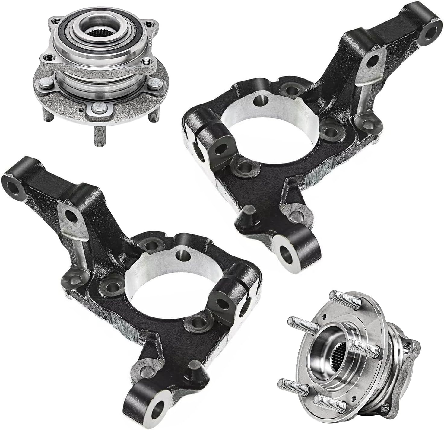 4pc Front Steering Knuckles and Wheel Hub Bearings Kit