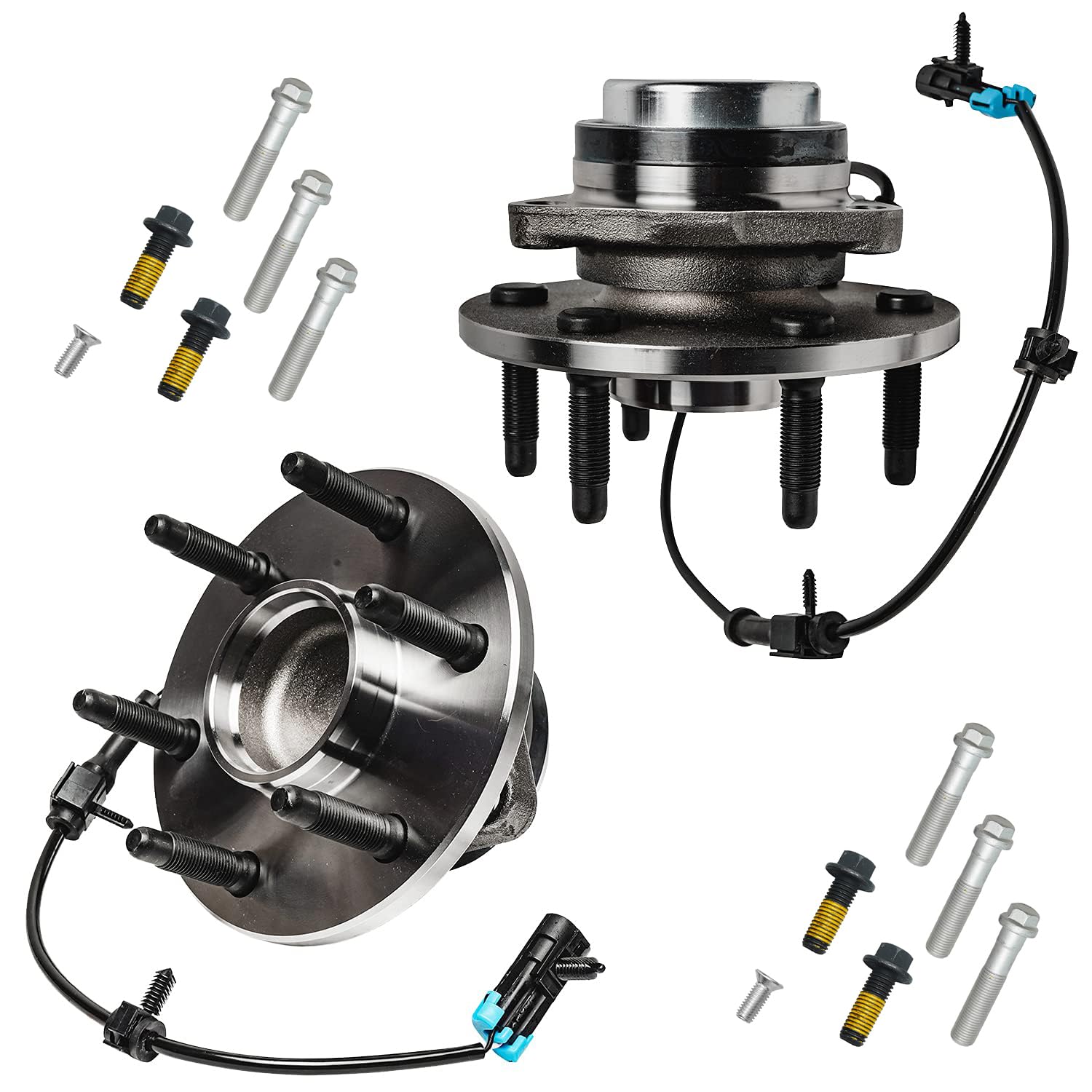 4pc Front Wheel Hub and Bearings Bolt Mounting Sets Suspension Kit