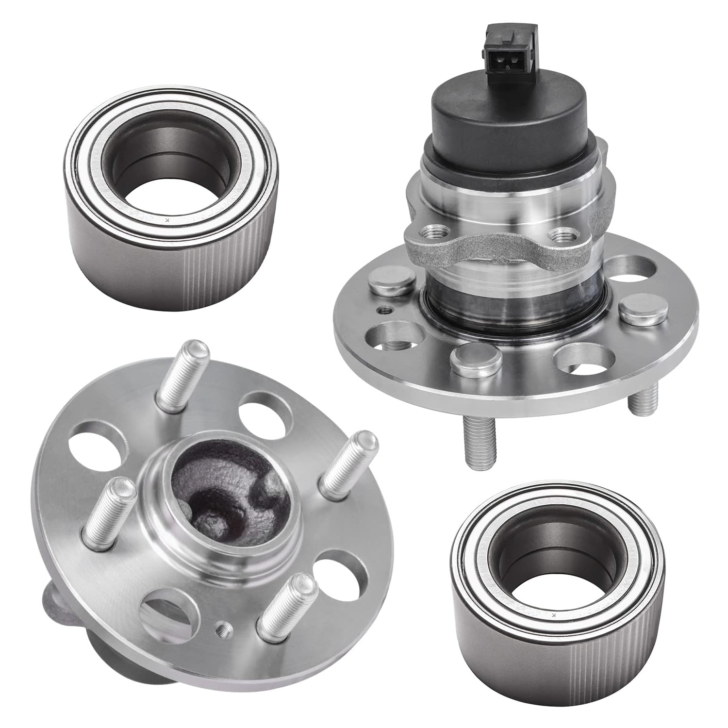 4pc Front Wheel Bearings Rear Wheel Hub and Bearings Kit