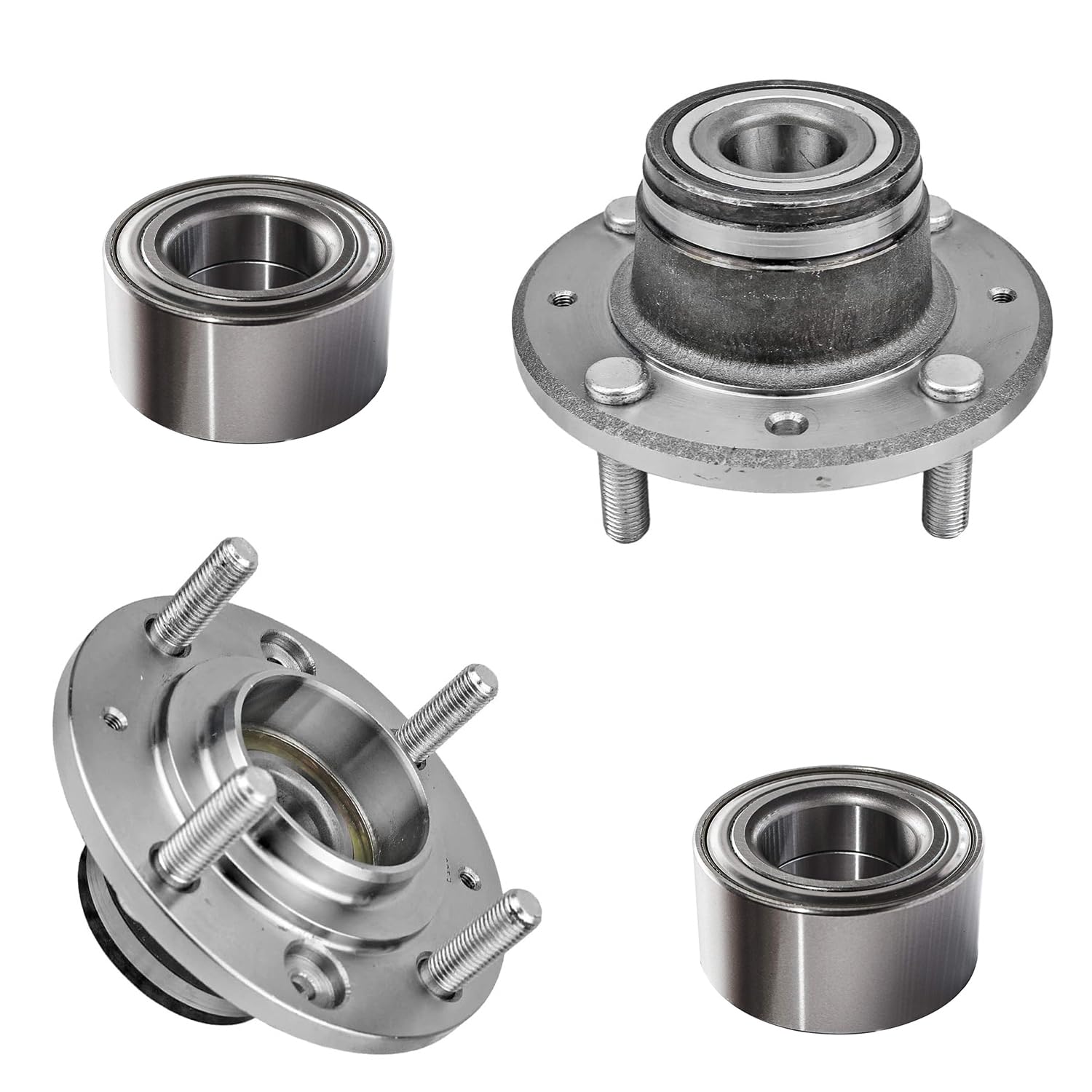 4pc Front Wheel Bearings Rear Wheel Hub and Bearings Kit