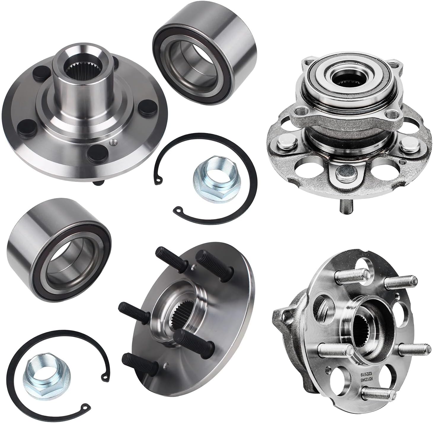 4pc Front & Rear Wheel Hub and Bearings Kit