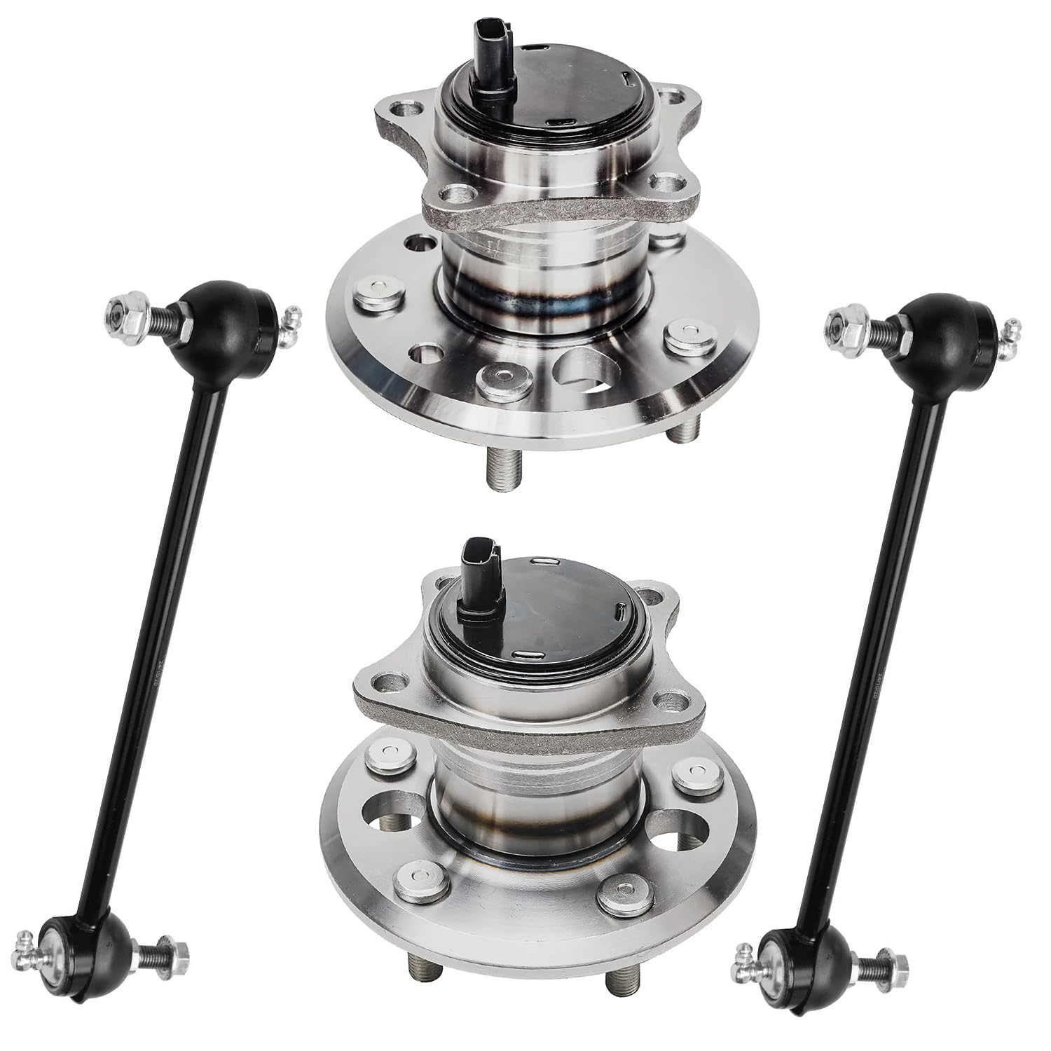 4pc Rear Wheel Hub and Bearings Sway Bar Links Suspension Kit