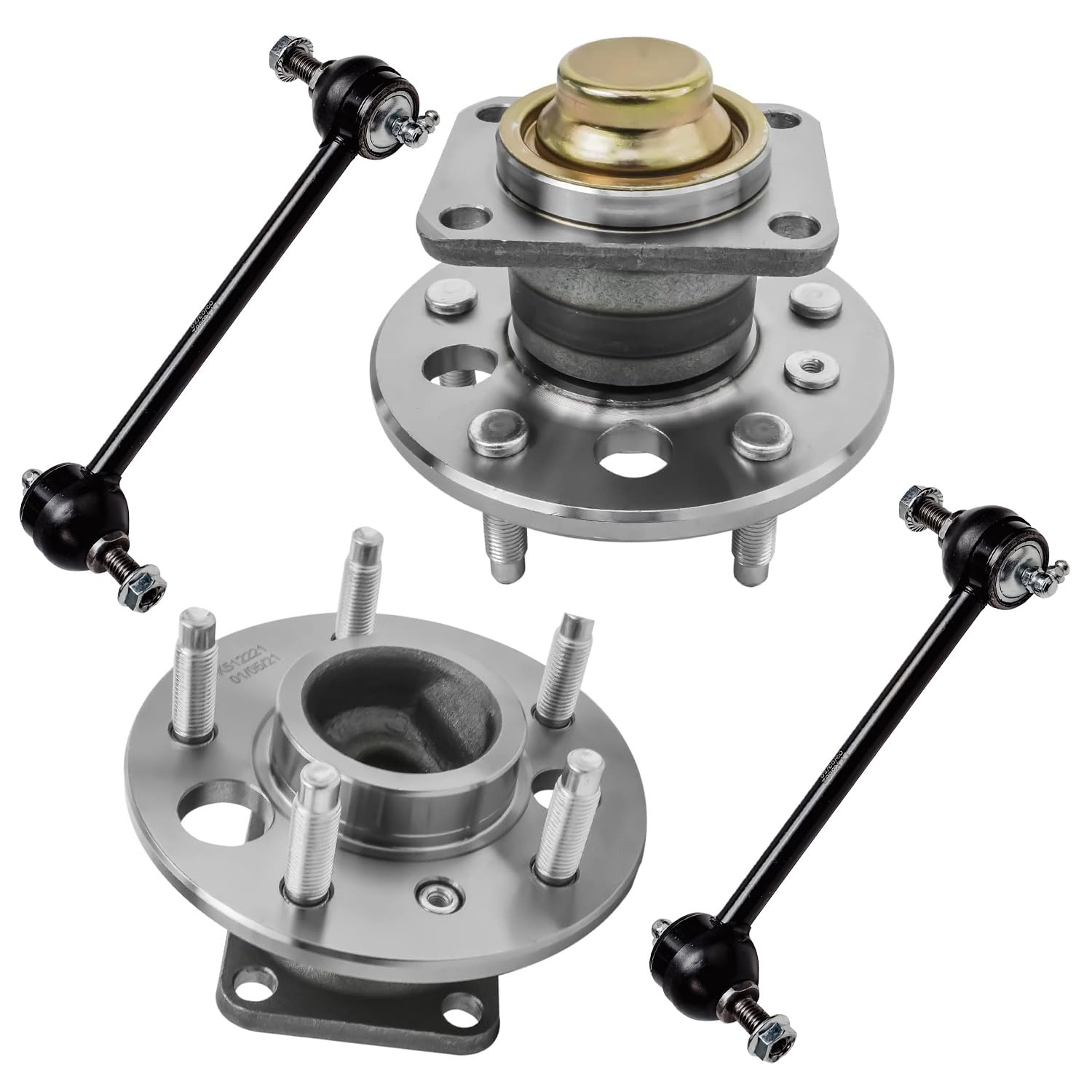 4pc Rear Wheel Hub and Bearings Sway Bar Links Suspension Kit