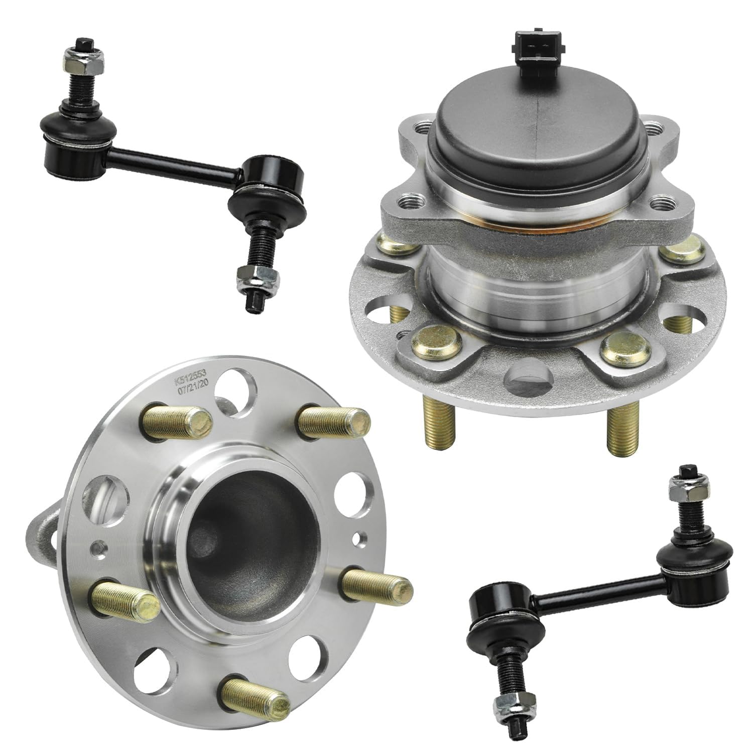 4pc Rear Wheel Hub and Bearings Sway Bar Links Suspension Kit