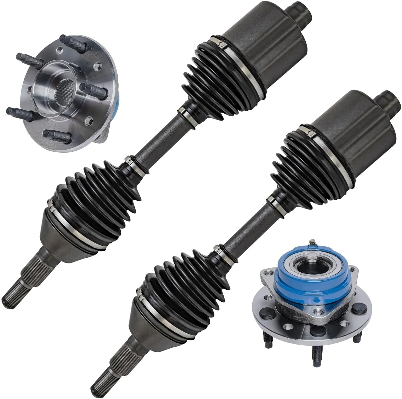 4pc Front CV Axles Wheel Hub and Bearings Kit