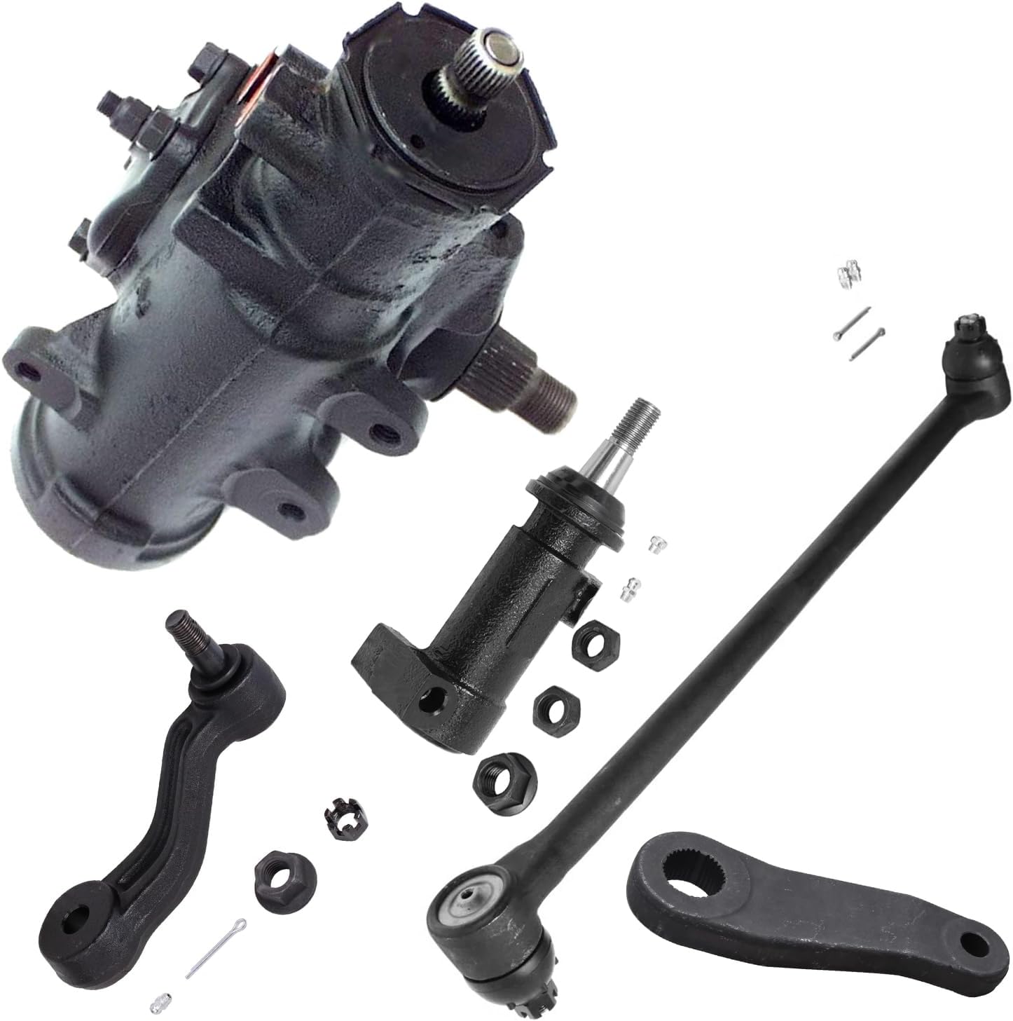 5pc Front Gear Box Drag Link Pitman and Idler Arms Bracket Suspension Kit