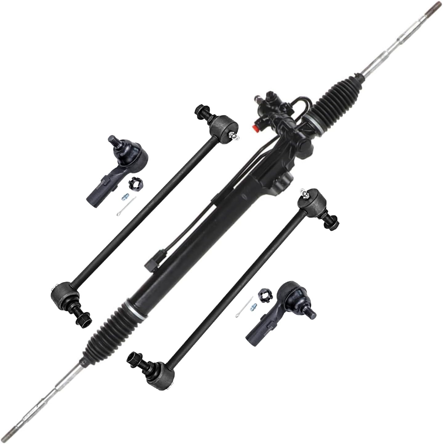 5pc Power Steering Rack and Pinion Sway Bar Links Outer Tie Rods Suspension Kit