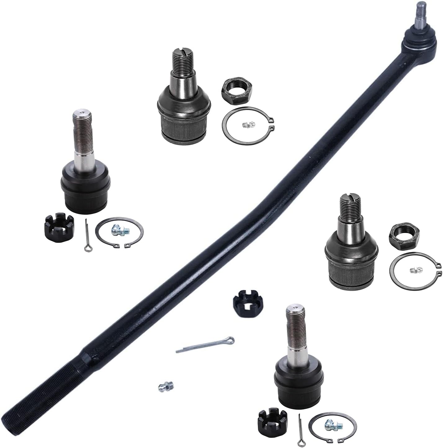 5pc Front Right Inner Drag Link Upper Lower Ball Joints Suspension Kit