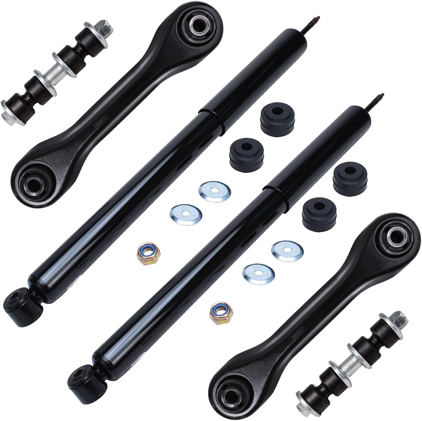 6pc Rear Shocks Lower Forward Control Arms Sway Bar Links Suspension Kit