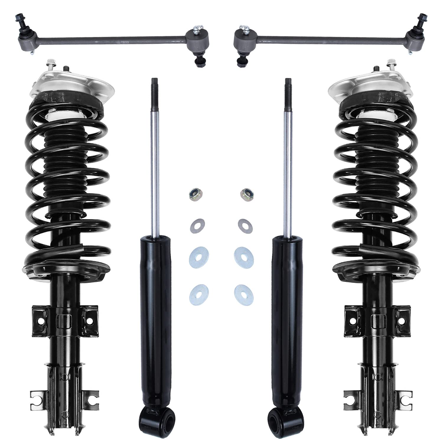 6pc Front Struts Rear Shocks Sway Bar Links Suspension Kit