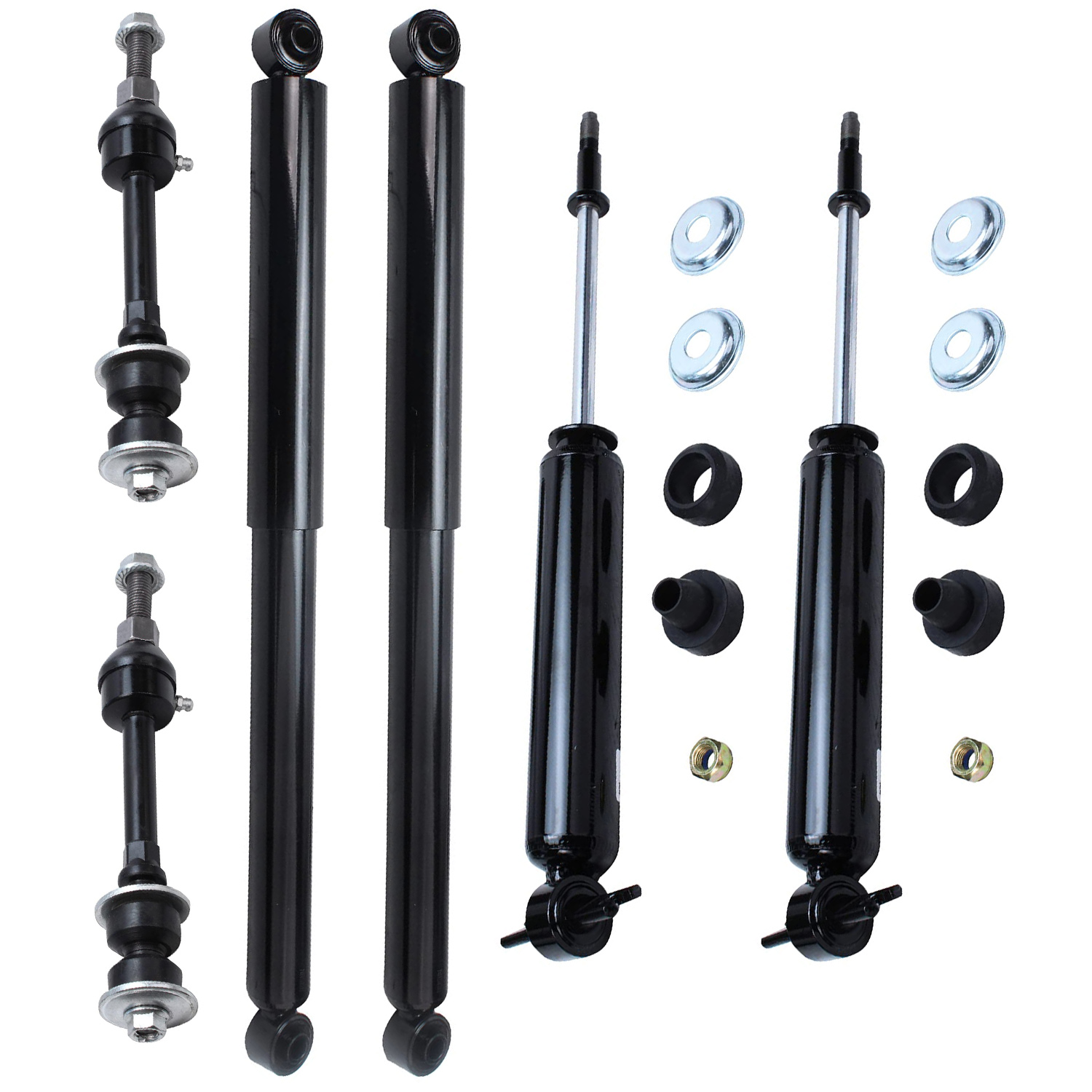 6pc Front & Rear Shocks Sway Bar Links Suspension Kit