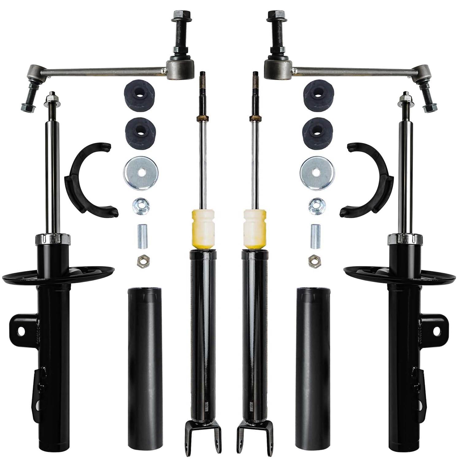 6pc Front & Rear Shocks Sway Bar Links Suspension Kit