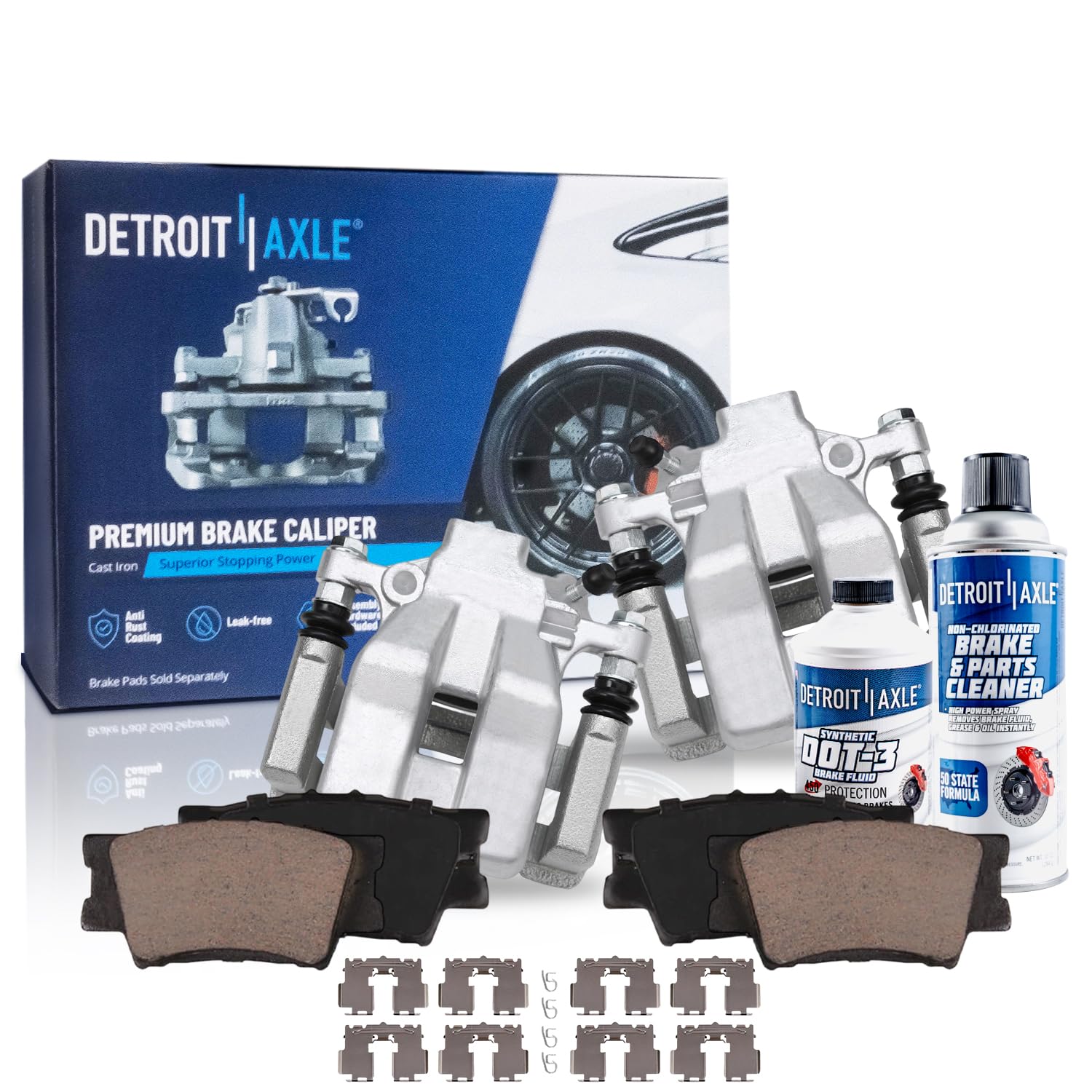 6pc Rear Disc Calipers Ceramic Brake Pads Kit