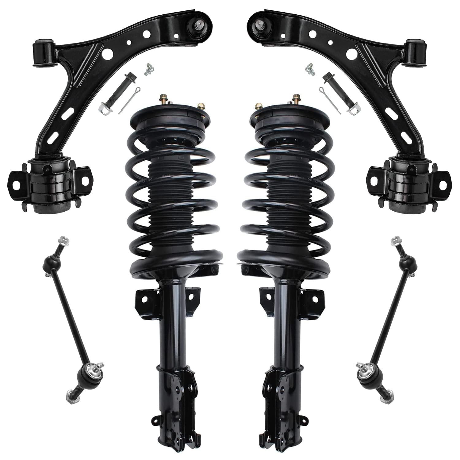 6pc Front Struts Control Arms Sway Bar Links Suspension Kit