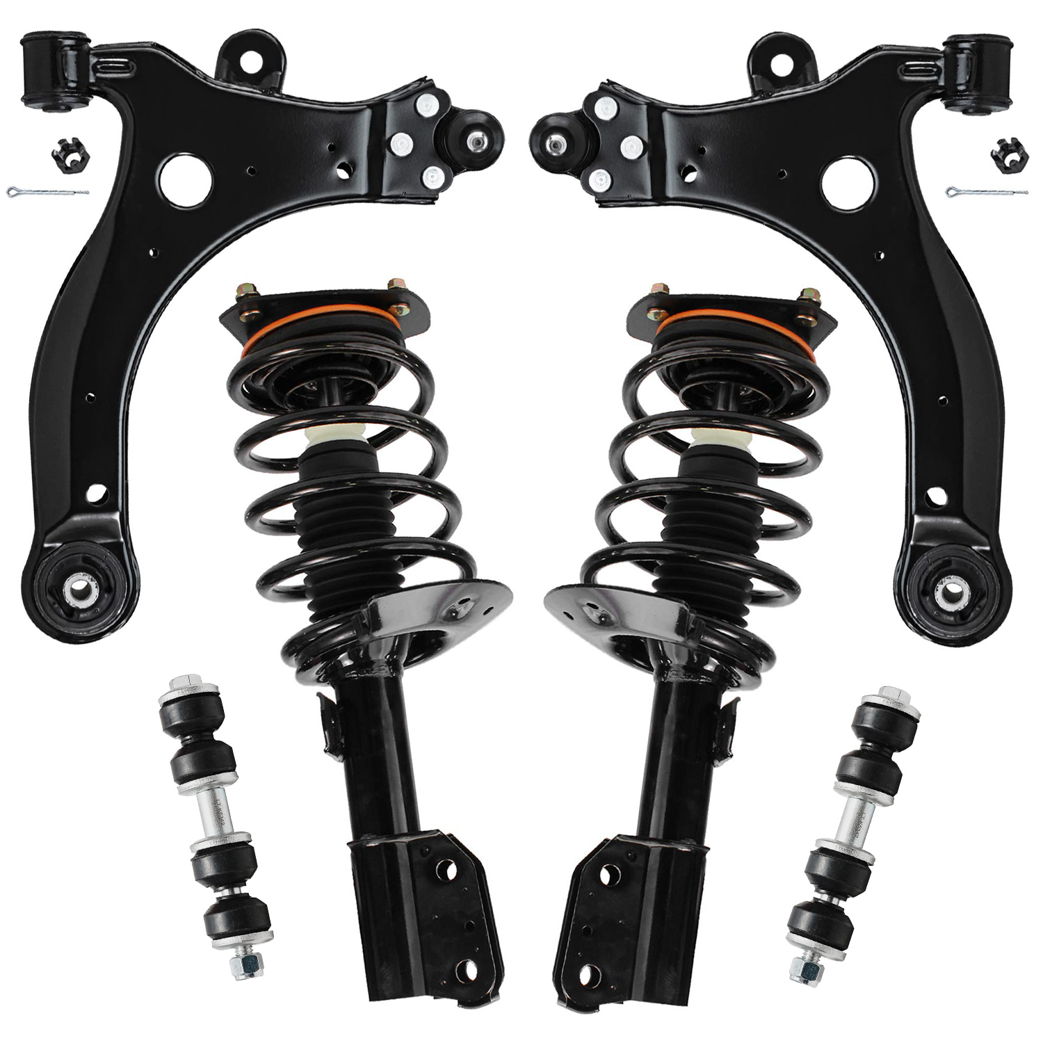6pc Front Struts Lower Control Arms Sway Bar Links Suspension Kit