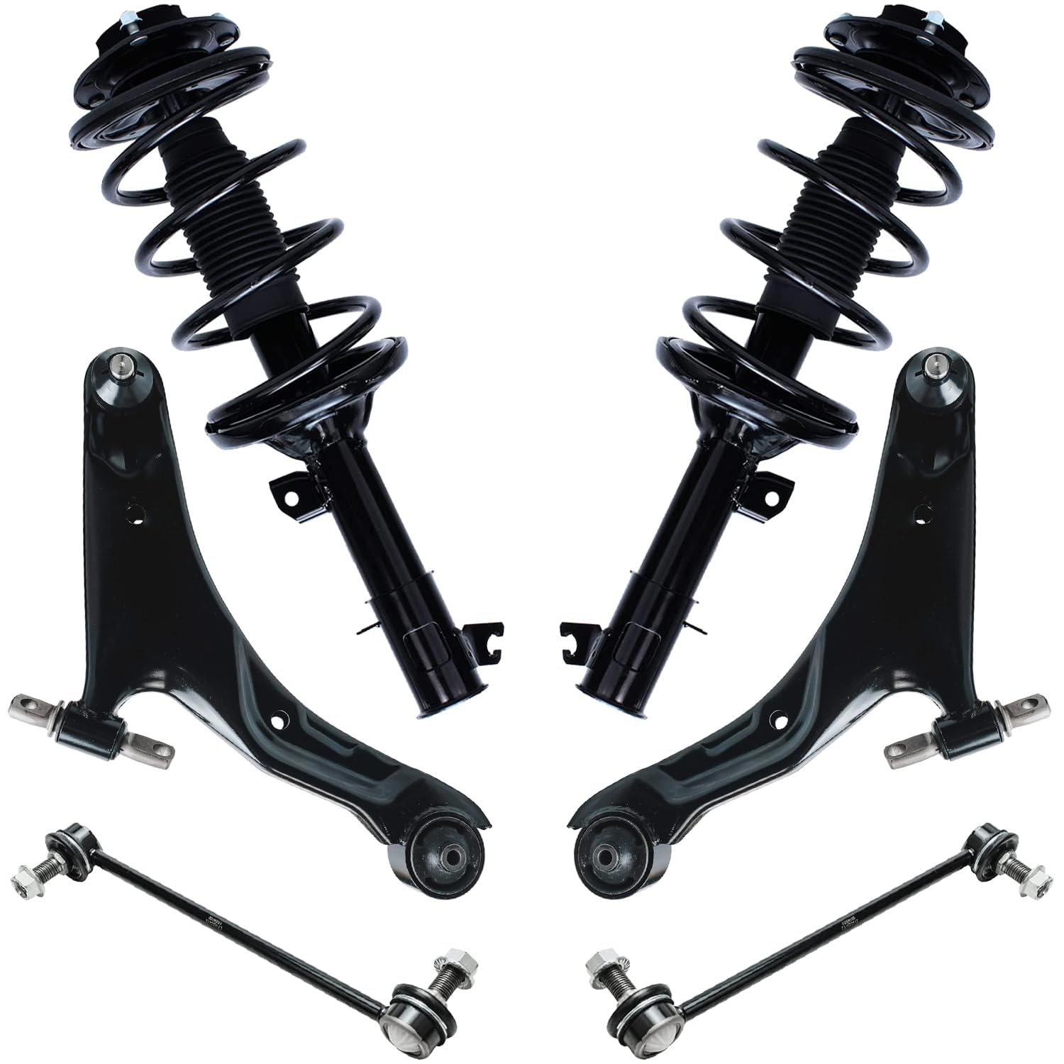 6pc Front Struts Lower Control Arms Sway Bar Links Suspension Kit