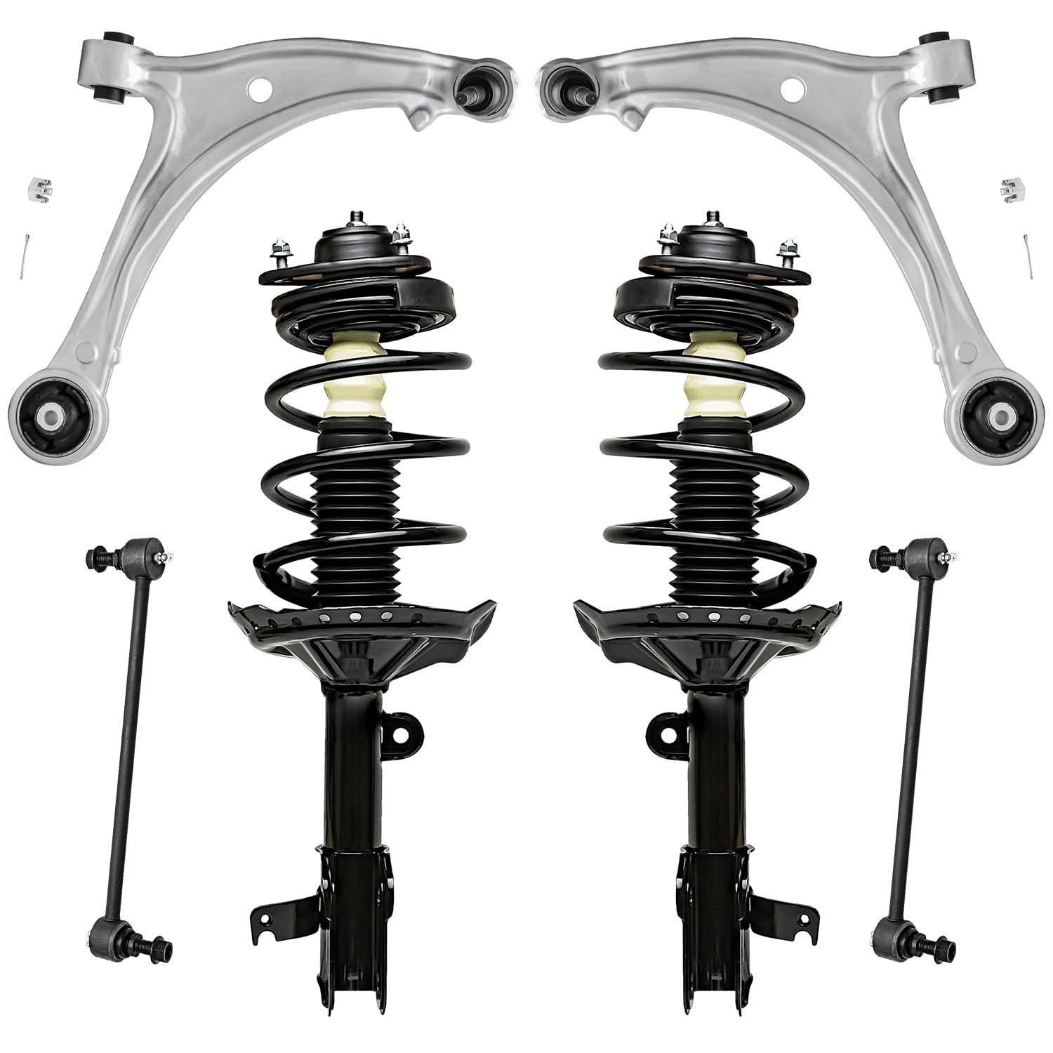 6pc Front Struts Lower Control Arms Sway Bar Links Suspension Kit