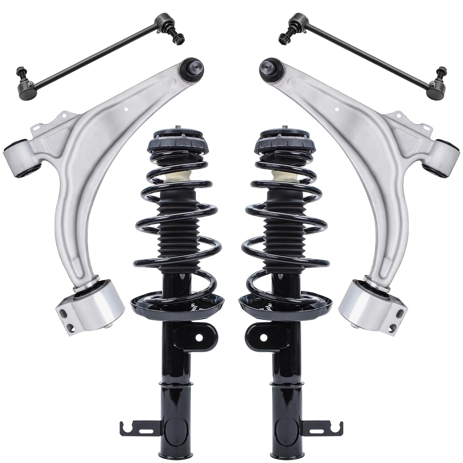 6pc Front Struts Lower Control Arms Sway Bar Links Suspension Kit