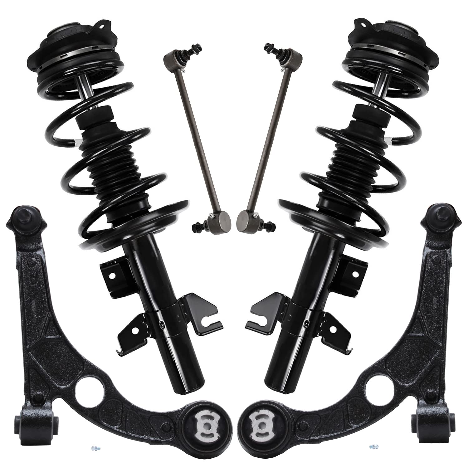 6pc Front Struts Lower Control Arms Sway Bar Links Suspension Kit