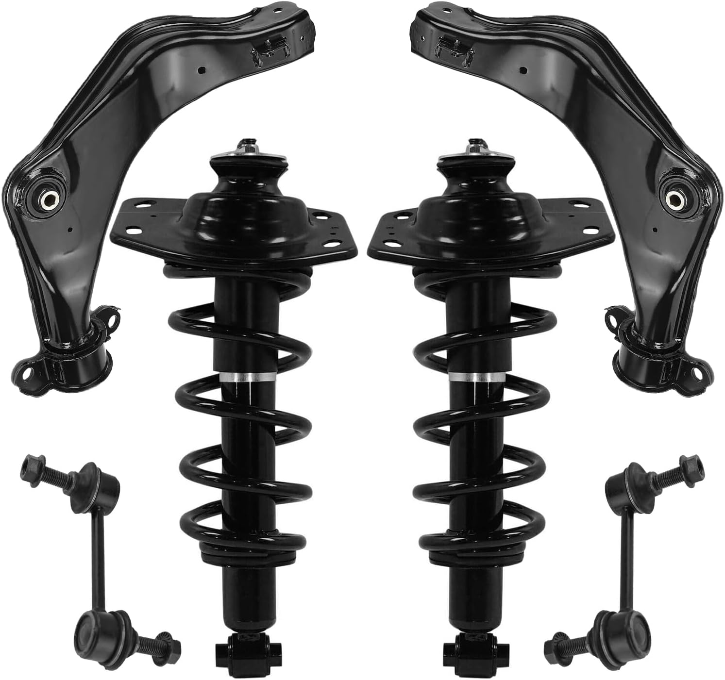 6pc Rear Struts Upper Control Arms Sway Bar Links Suspension Kit