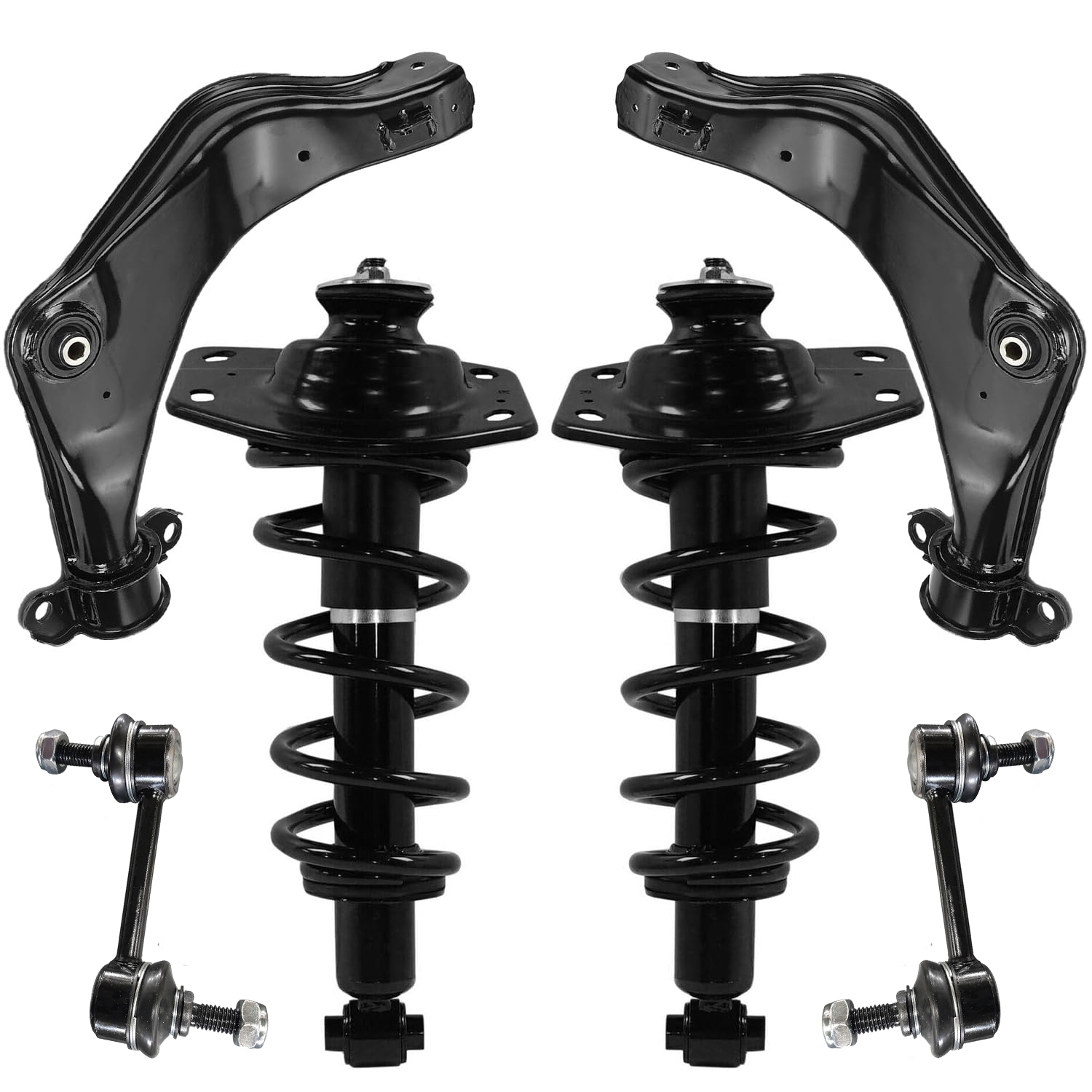 6pc Rear Struts Upper Control Arms Sway Bar Links Suspension Kit