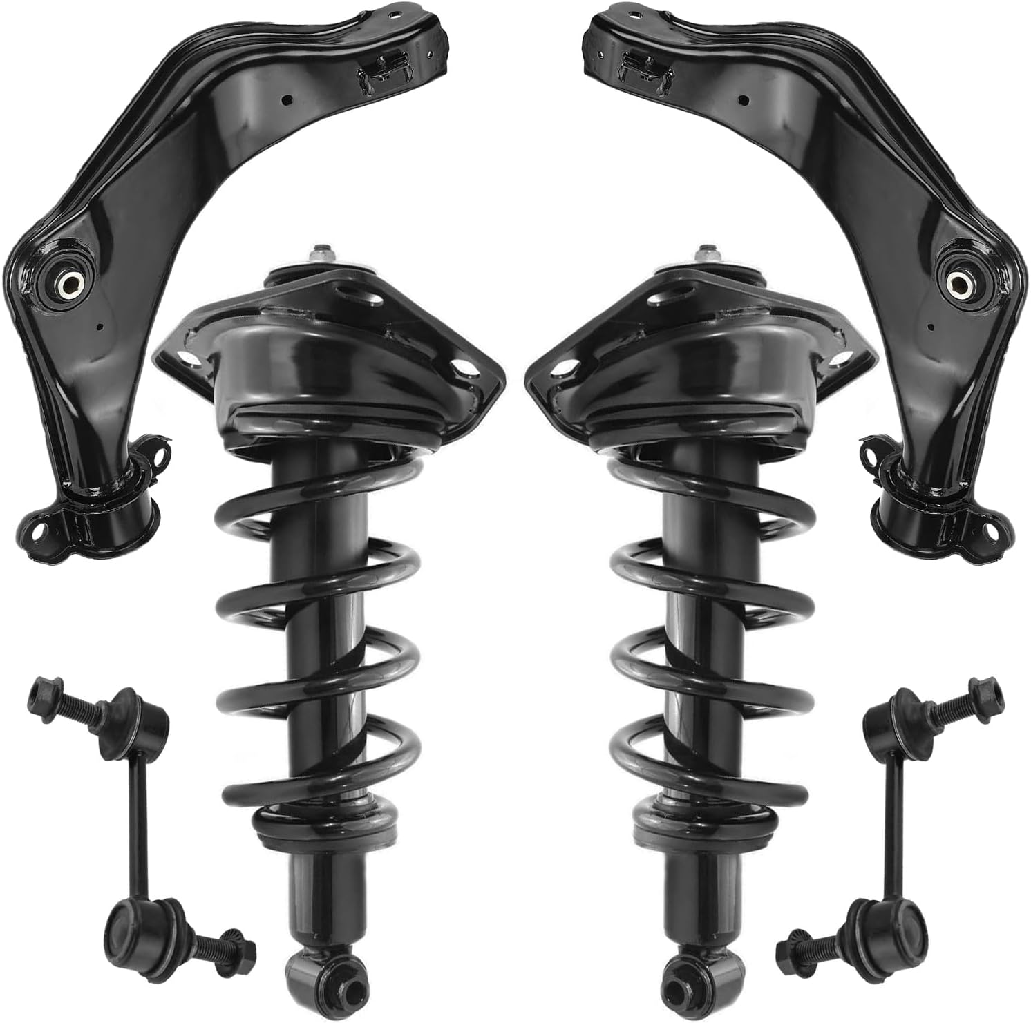 6pc Rear Struts Upper Control Arms Sway Bar Links Suspension Kit