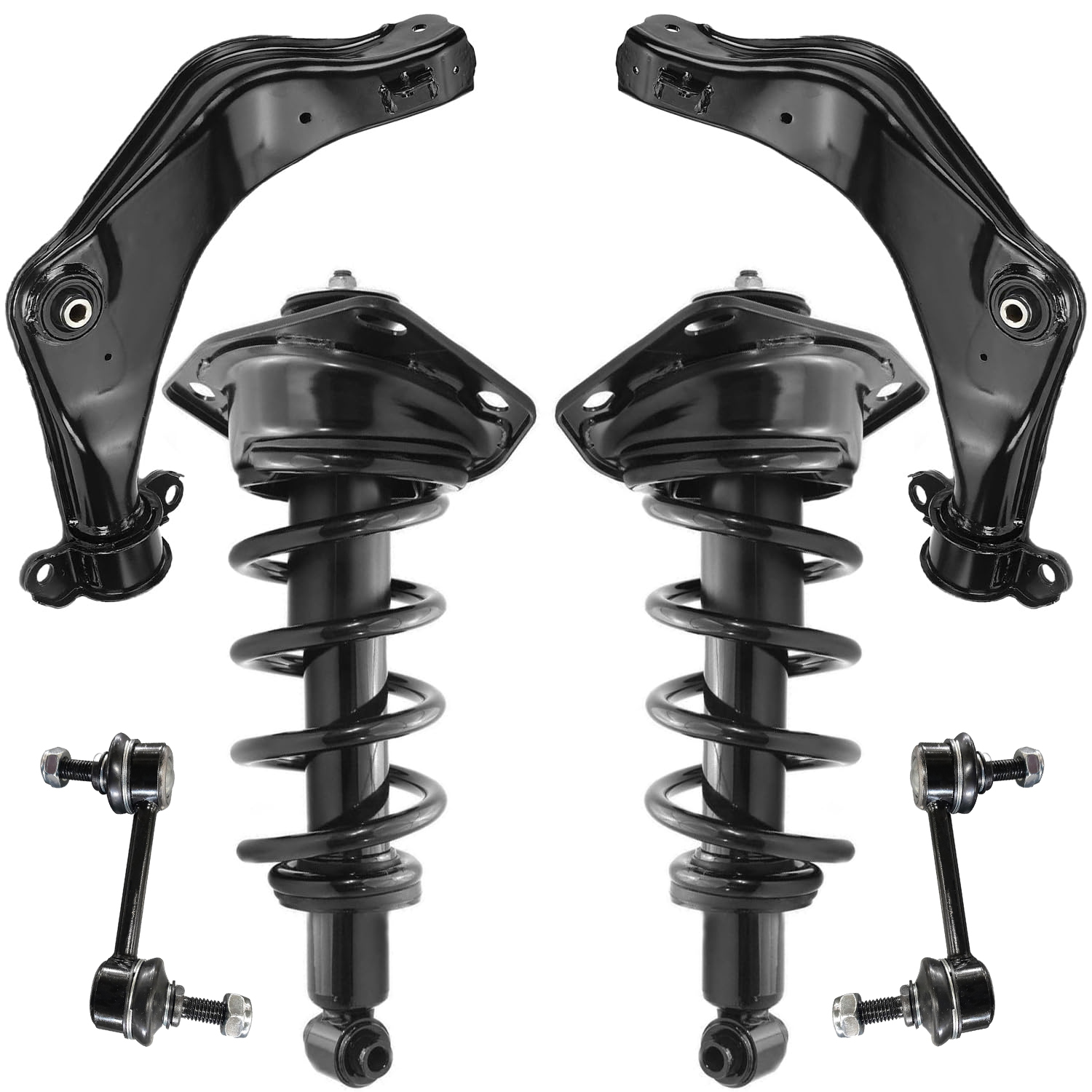6pc Rear Struts Upper Control Arms Sway Bar Links Suspension Kit