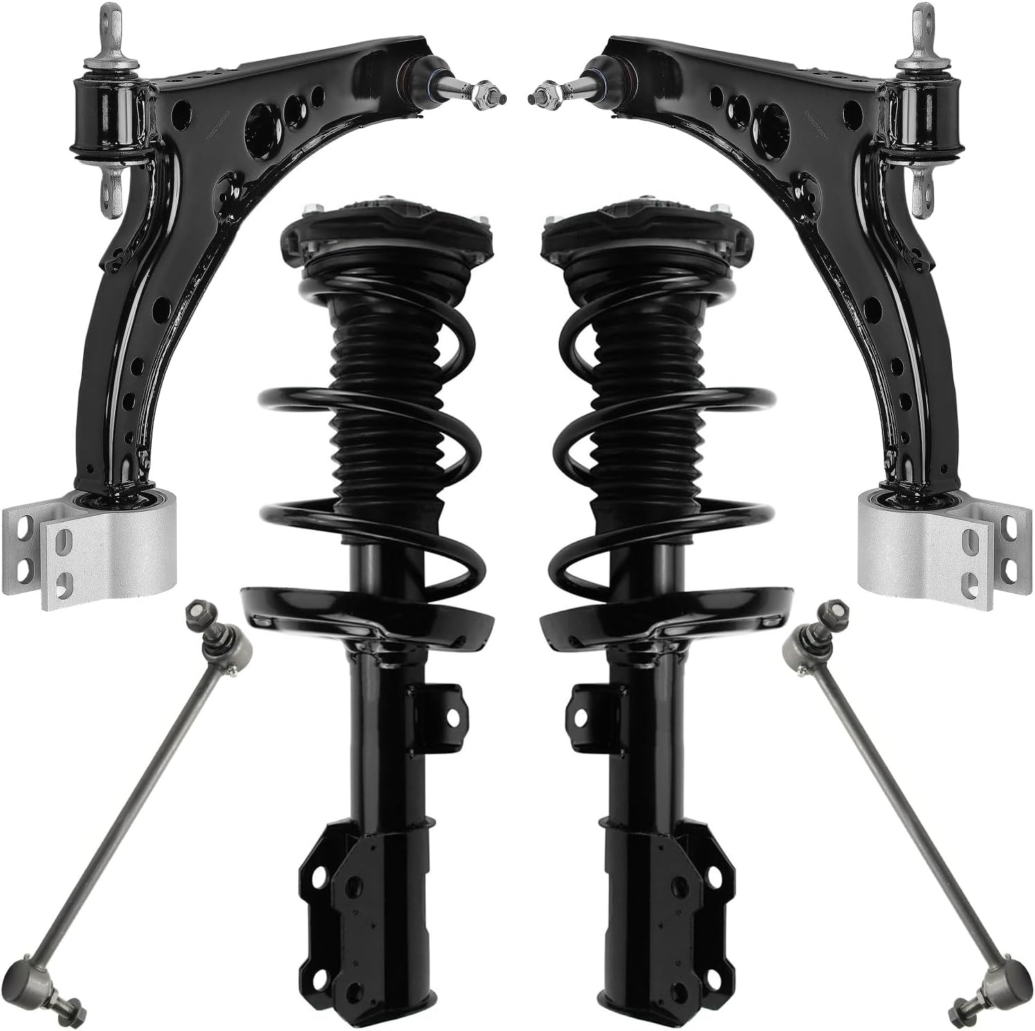 6pc Front Struts Lower Control Arms Sway Bar Links Suspension Kit