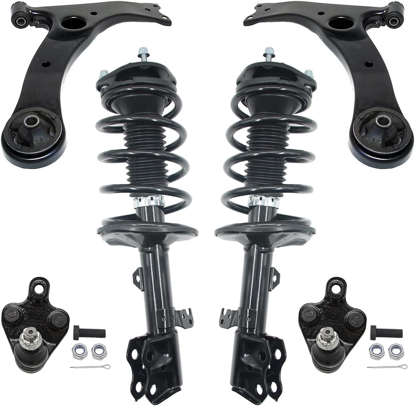 6pc Front Struts Lower Control Arms Ball Joints Suspension Kit