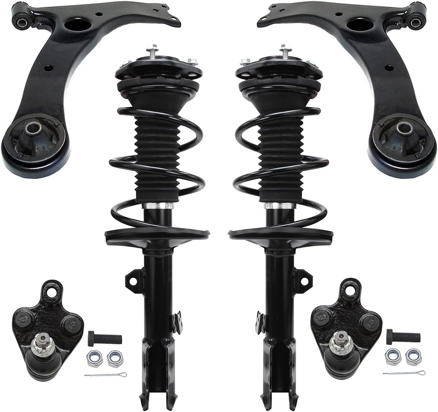 6pc Front Struts Lower Control Arms Ball Joints Suspension Kit