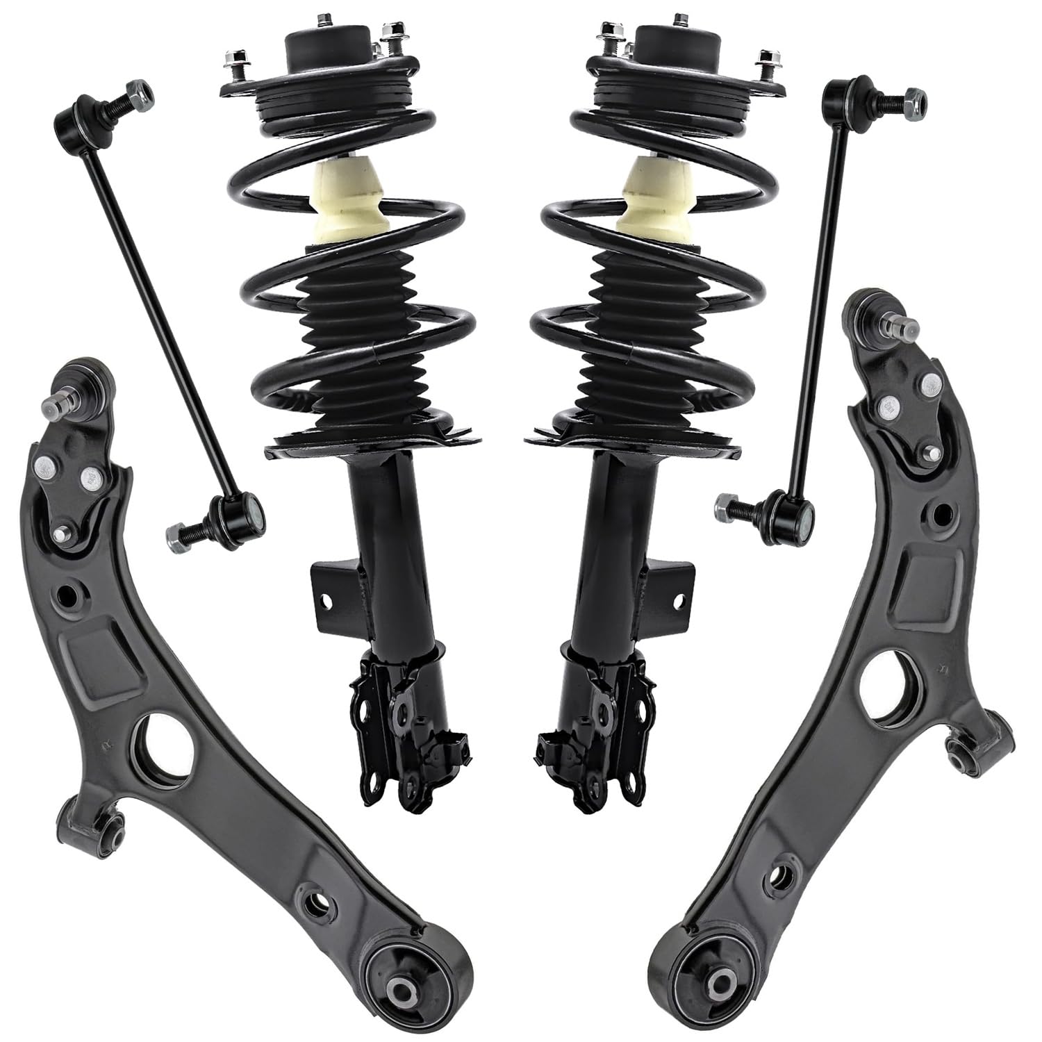 6pc Front Struts Lower Control Arms Sway Bar Links Suspension Kit