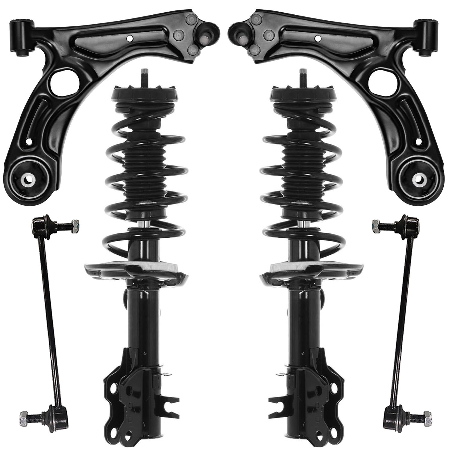 6pc Front Struts Lower Control Arms Sway Bar Links Suspension Kit