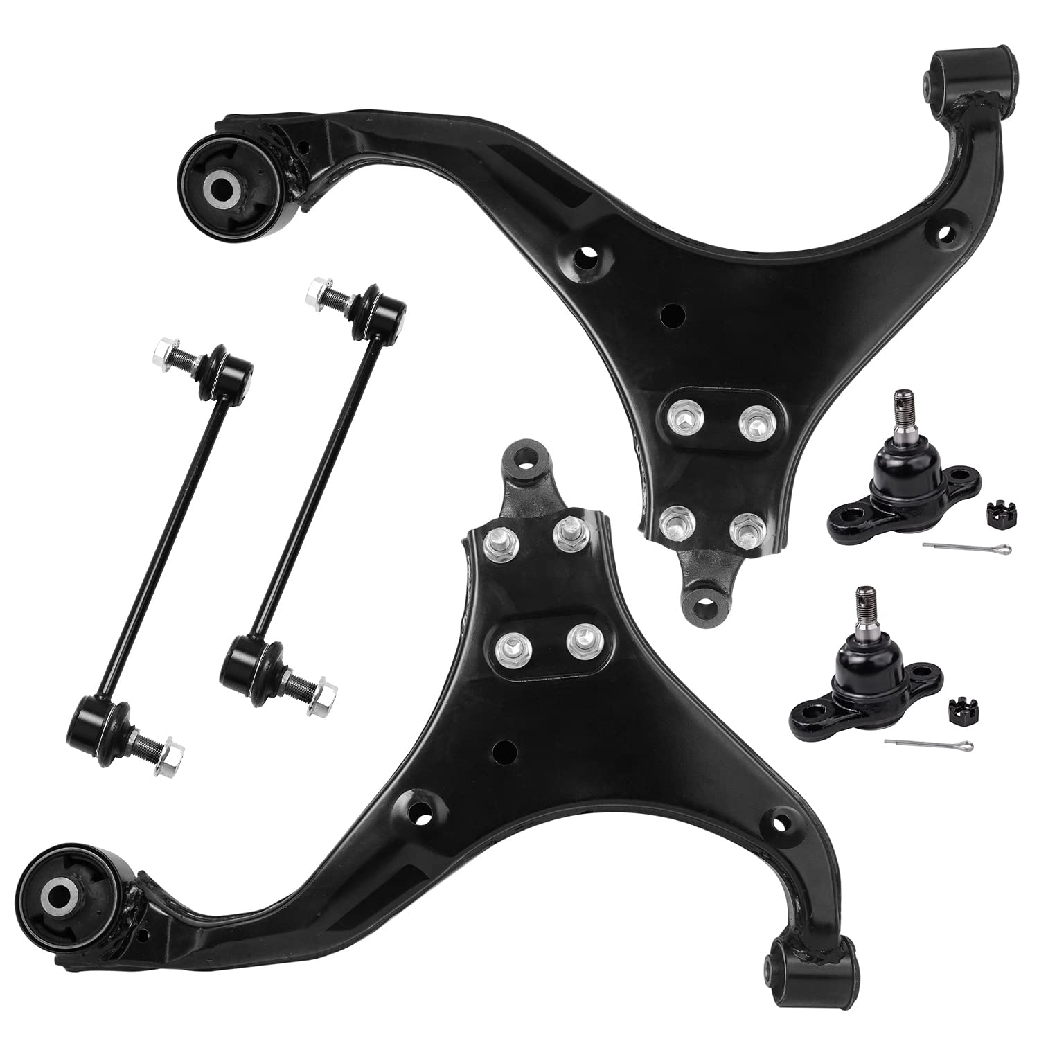 6pc Front Lower Control Arms Ball Joints Sway Bar Links Suspension Kit