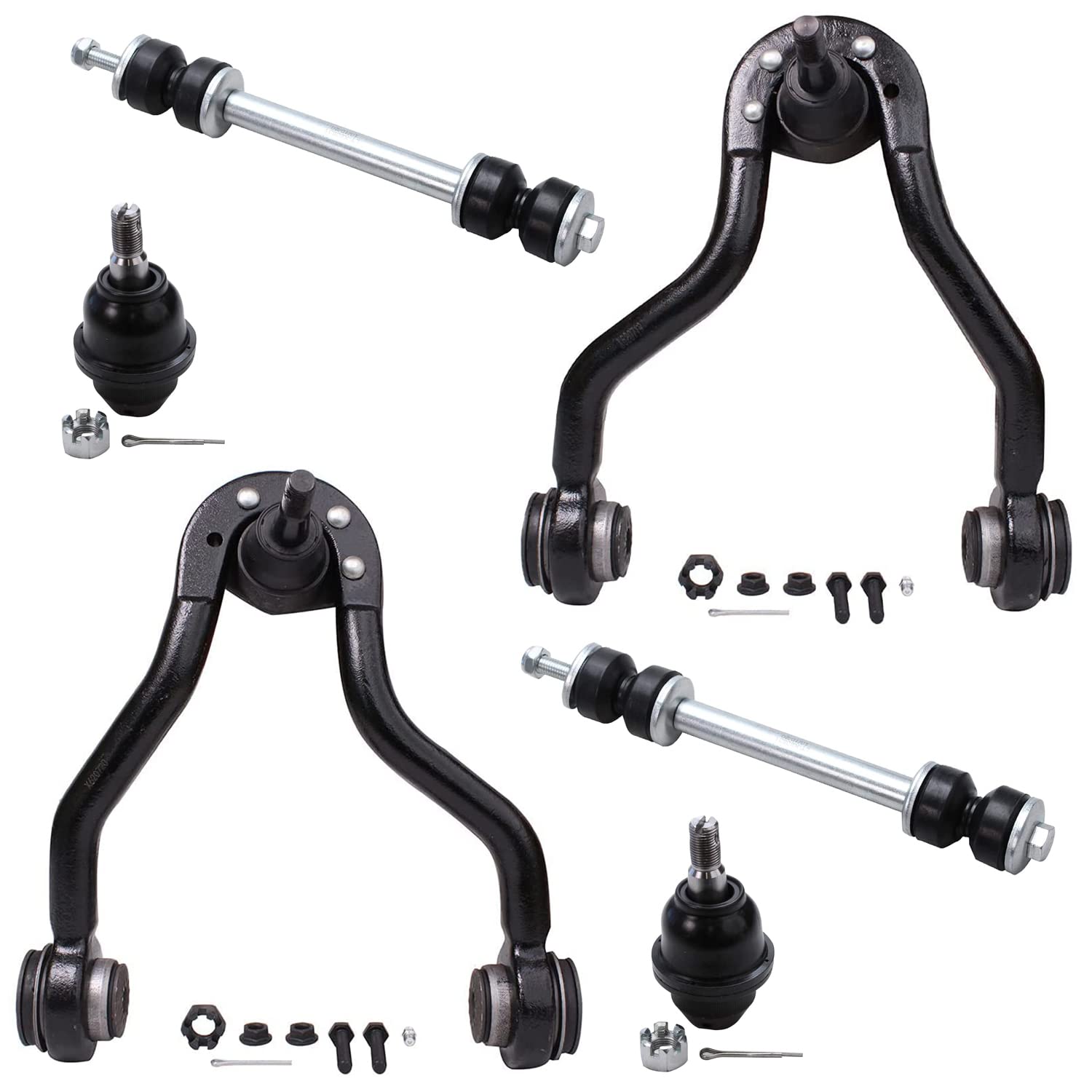 6pc Front Upper Control Arms Lower Ball Joints Sway Bar Links Suspension Kit