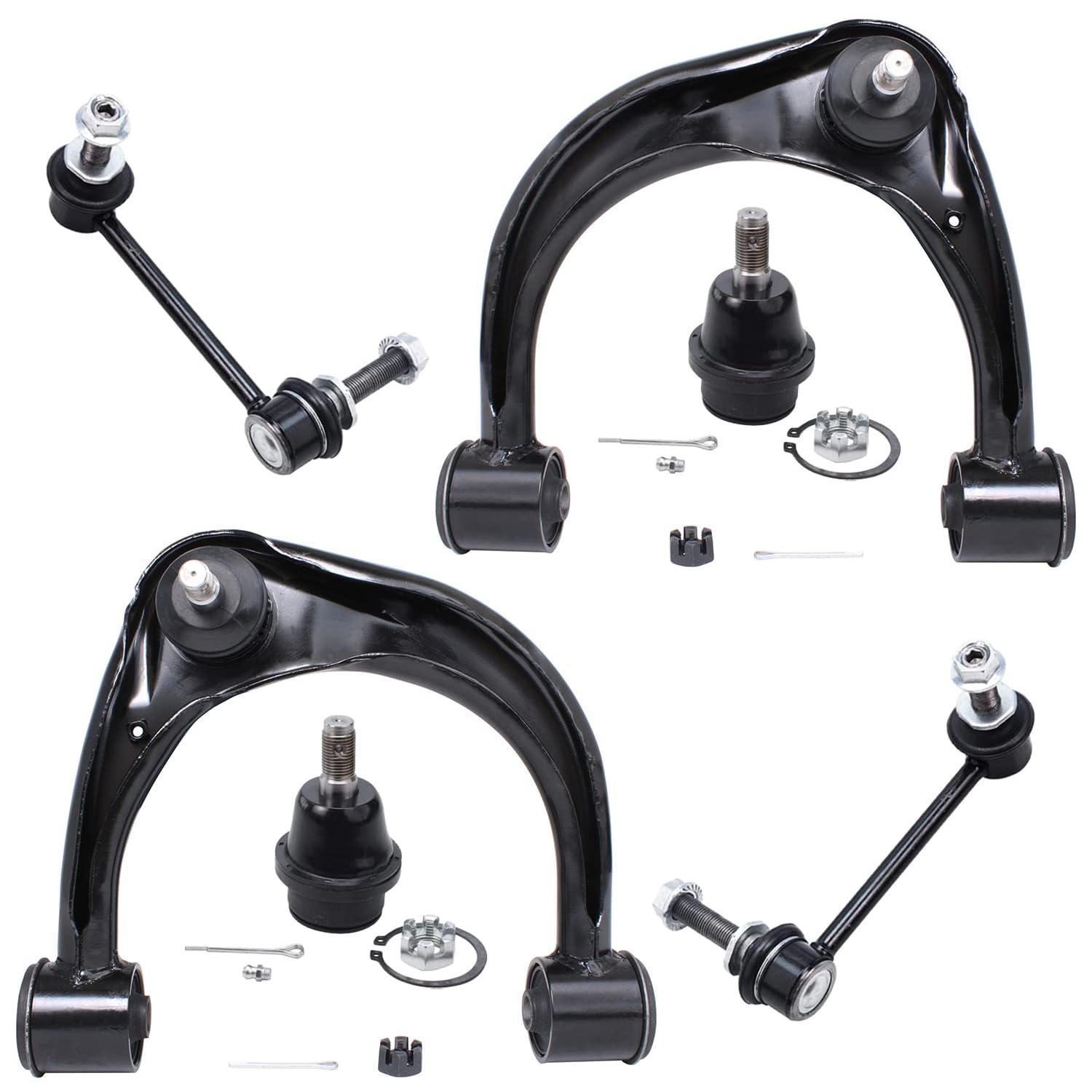 6pc Front Upper Control Arms Lower Ball Joints Sway Bar Links Suspension Kit