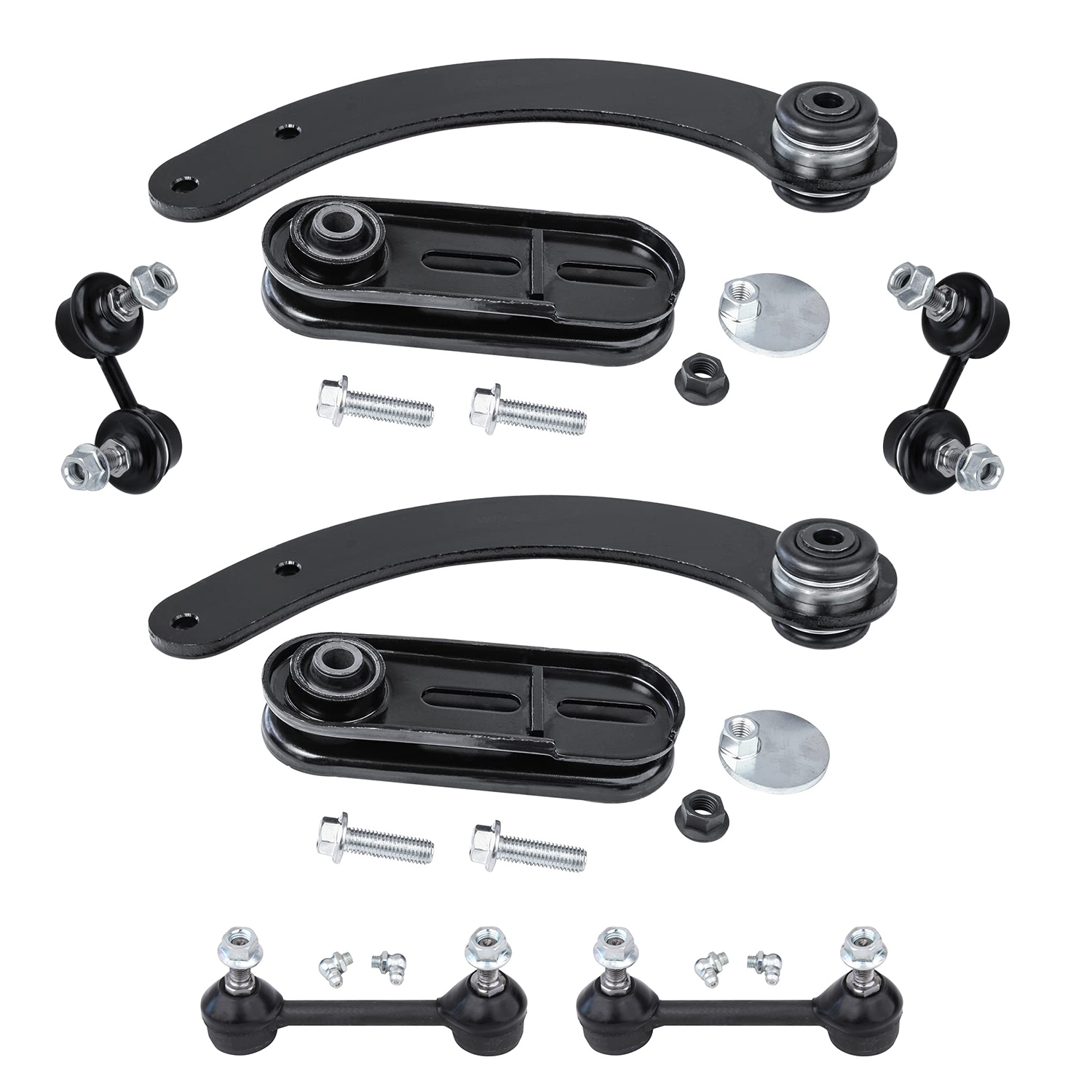 6pc Rear Upper Control Arms Sway Bar Links Suspension Kit