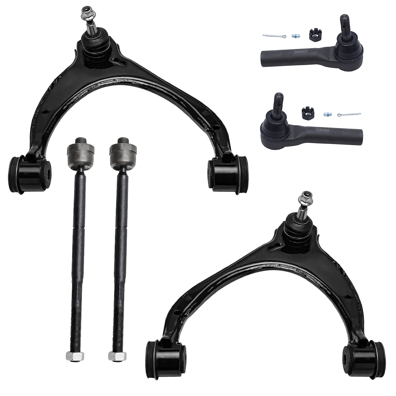 6pc Front Upper Control Arms Tie Rods Suspension Kit