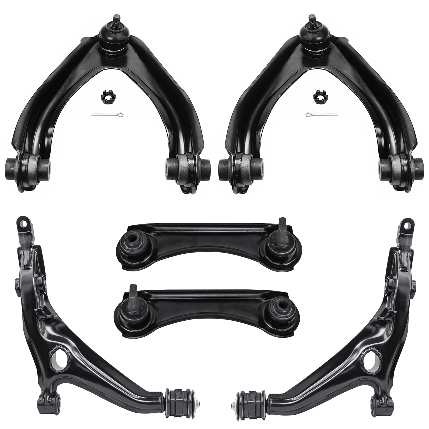 6pc Front & Rear Upper Lower Control Arms Suspension Kit