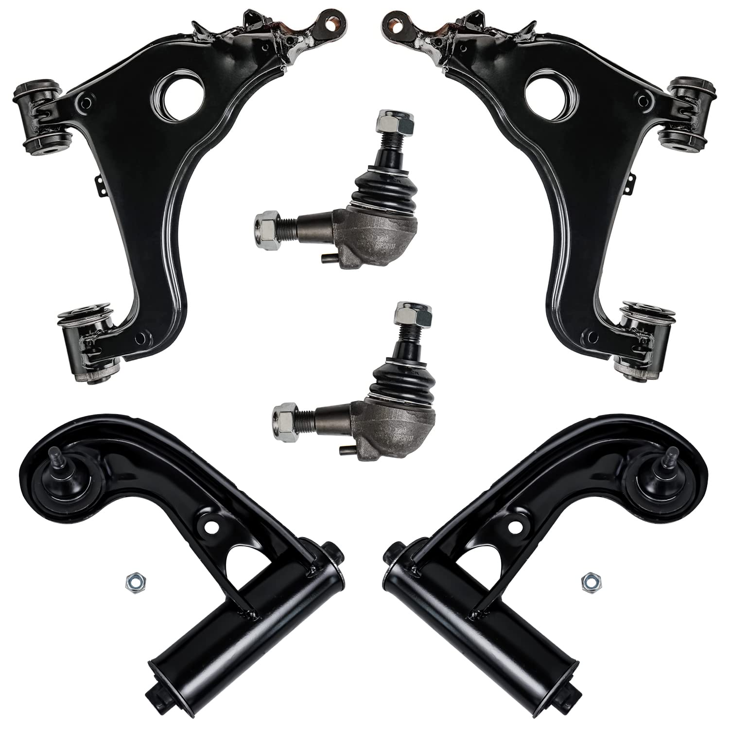 6pc Front Upper Lower Control Arms Ball Joints Suspension Kit