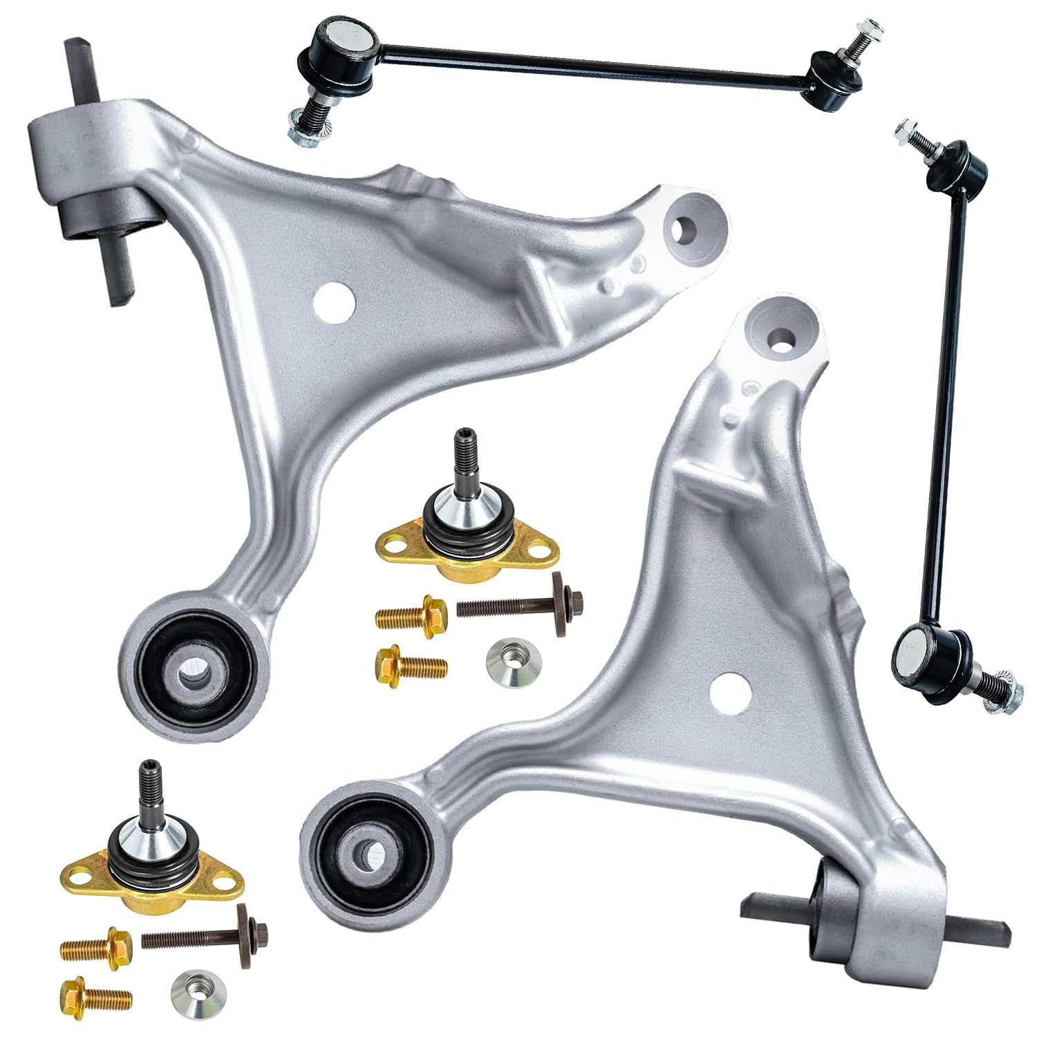 6pc Front Lower Control Arms Ball Joints Sway Bar Links Suspension Kit