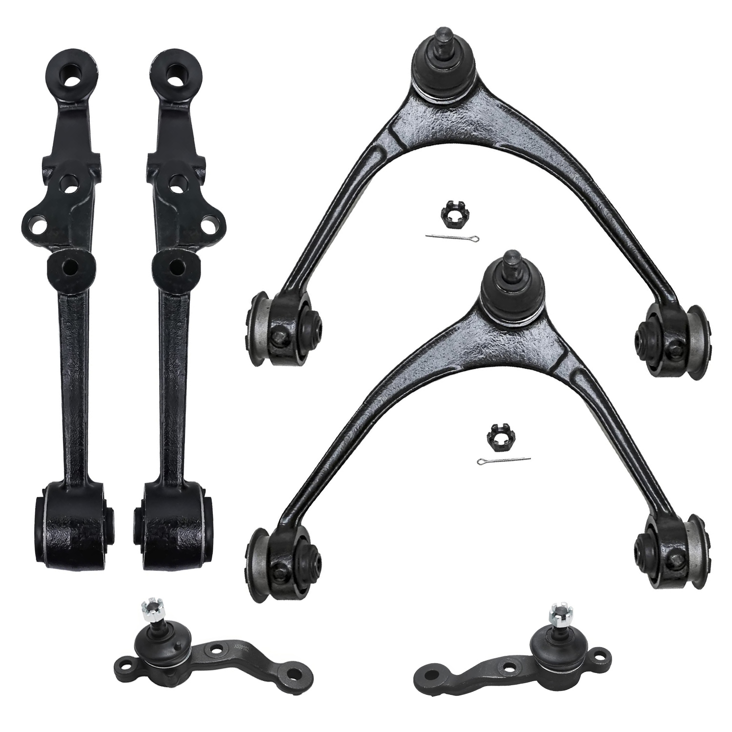 6pc Front Upper Lower Forward Control Arms Lower Ball Joints Suspension Kit