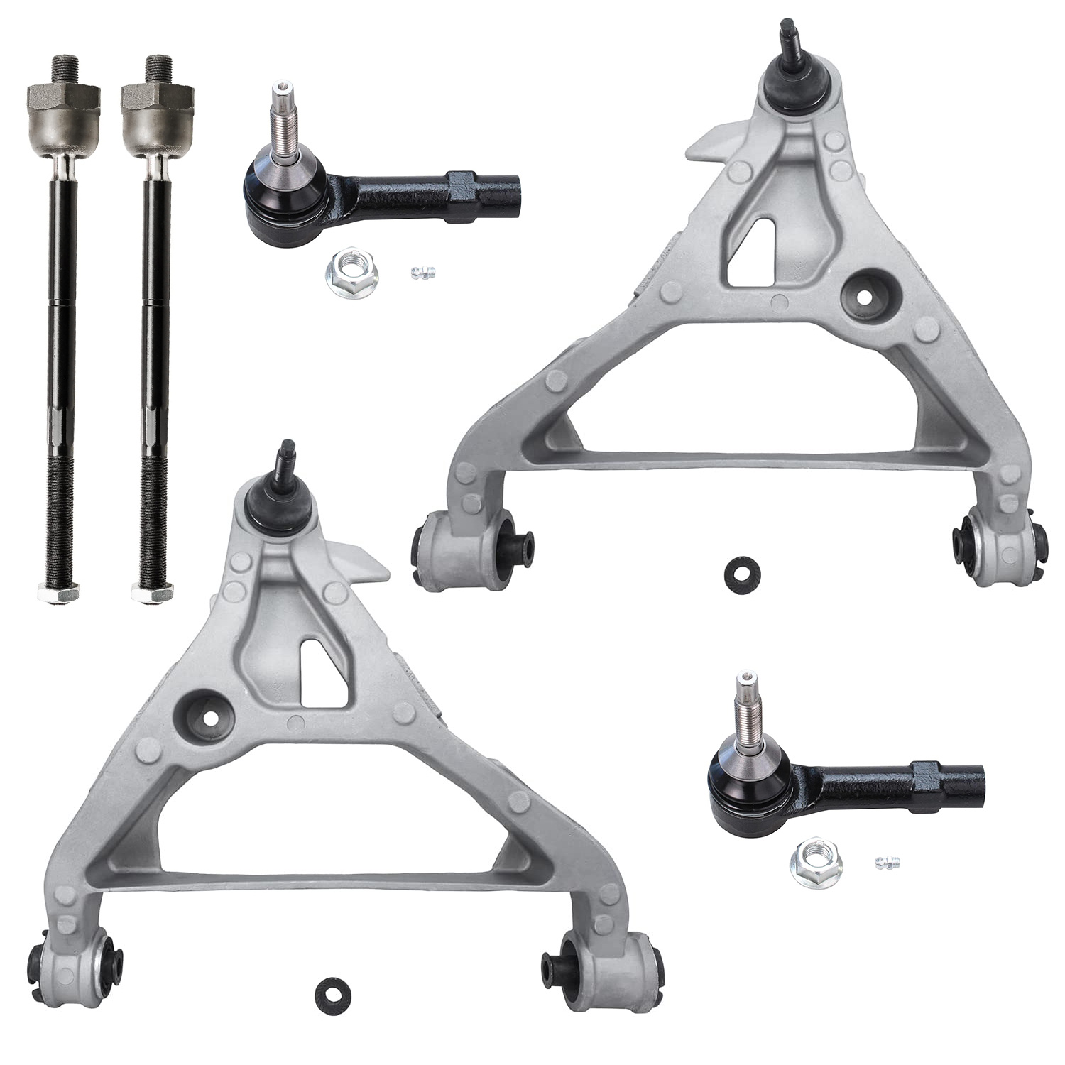 6pc Front Lower Control Arms Tie Rods Suspension Kit